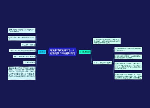 司法考试商法讲义之一人有限责任公司的特别规定