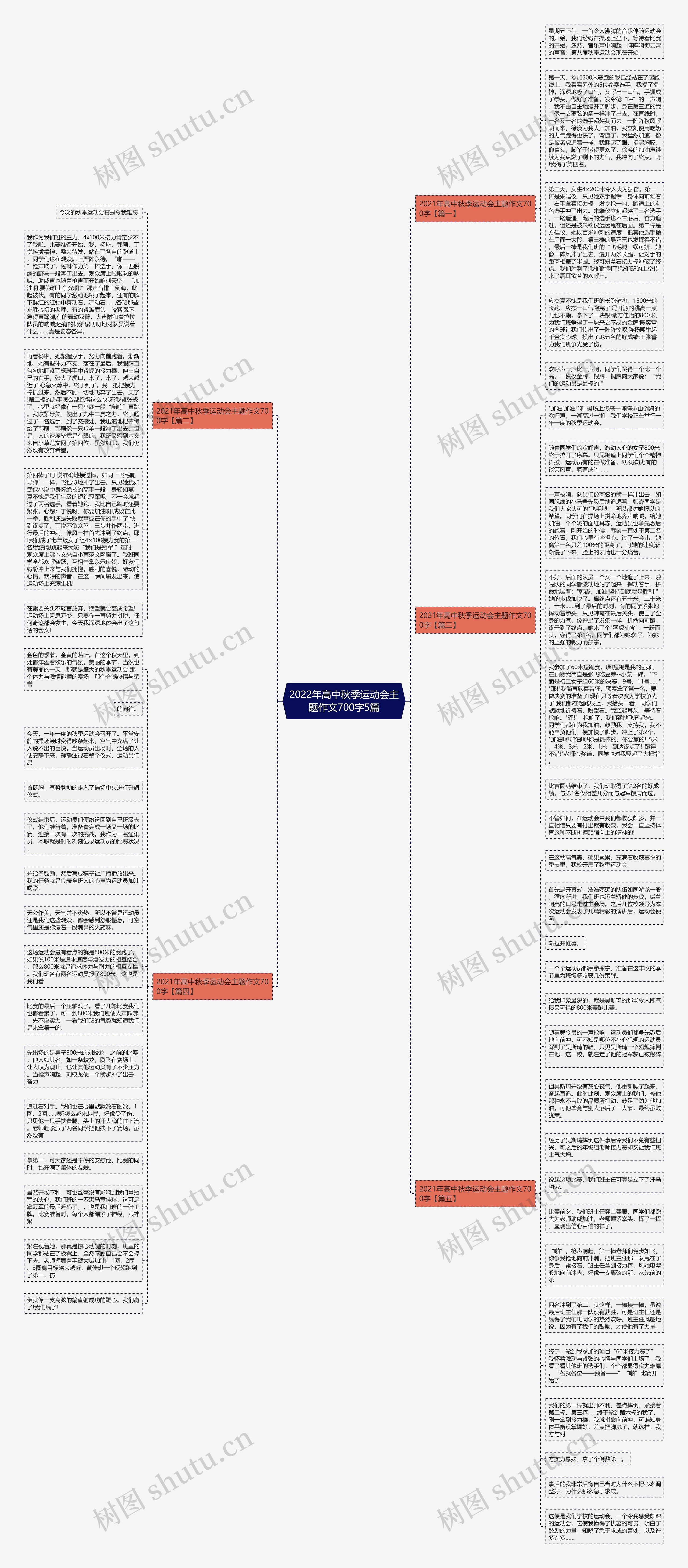 2022年高中秋季运动会主题作文700字5篇思维导图