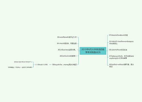 2015年6月大学英语四级常考词组盘点(9)