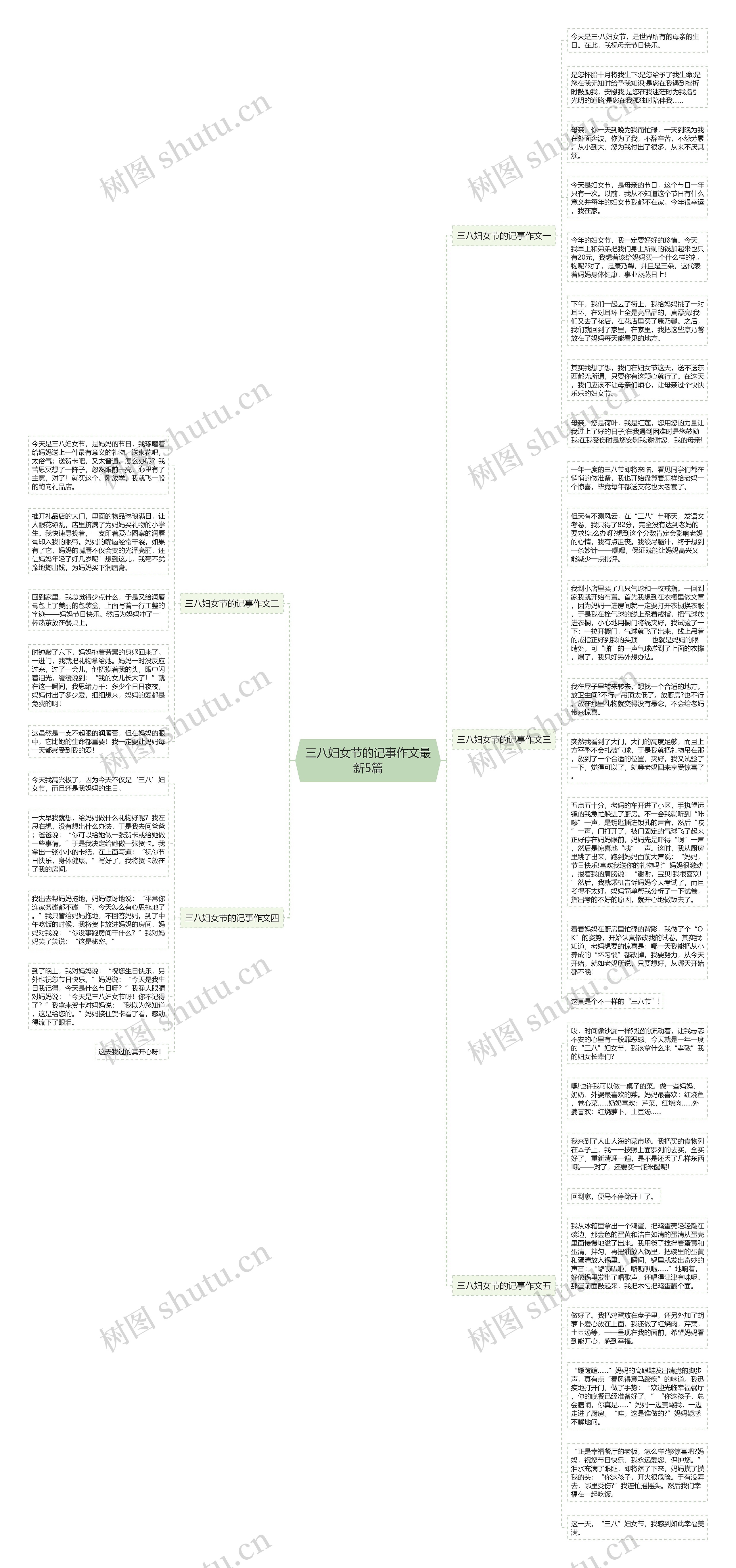 三八妇女节的记事作文最新5篇思维导图