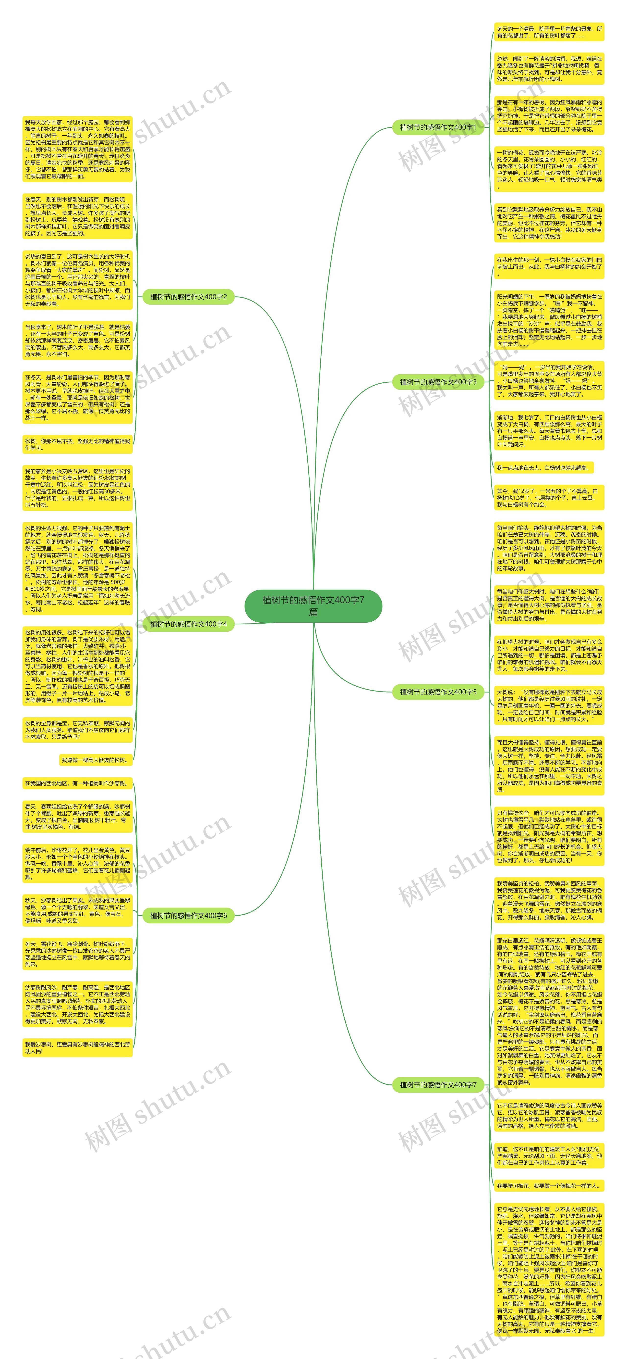 植树节的感悟作文400字7篇思维导图