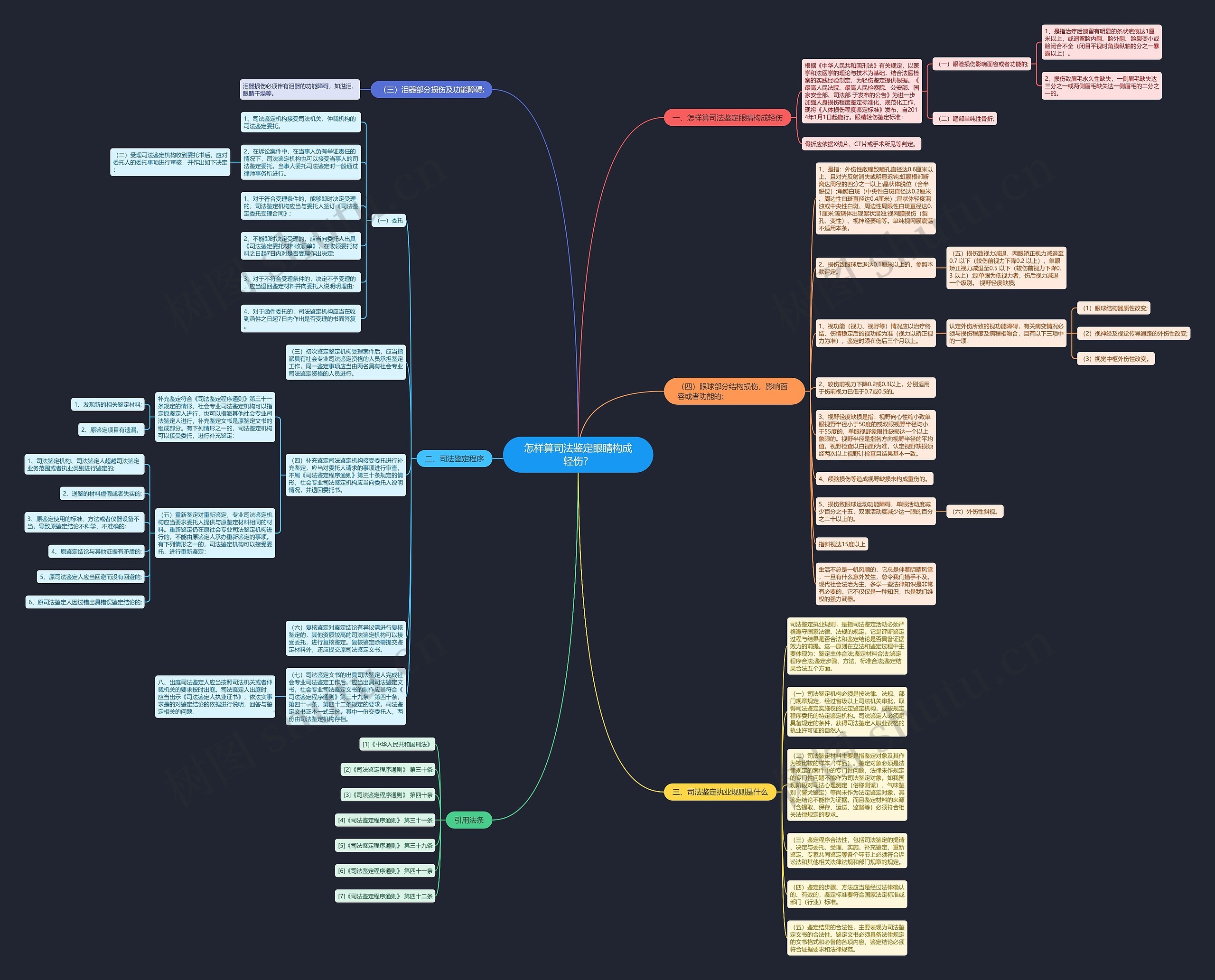 怎样算司法鉴定眼睛构成轻伤？思维导图