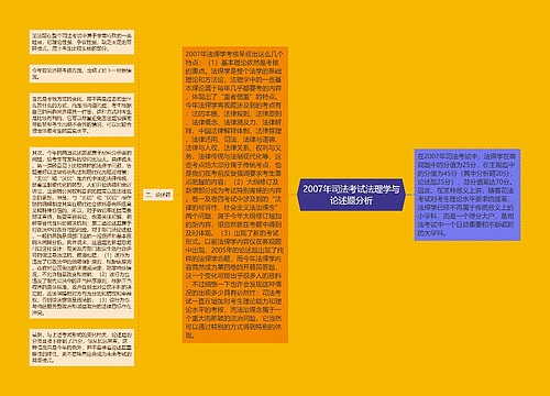 2007年司法考试法理学与论述题分析