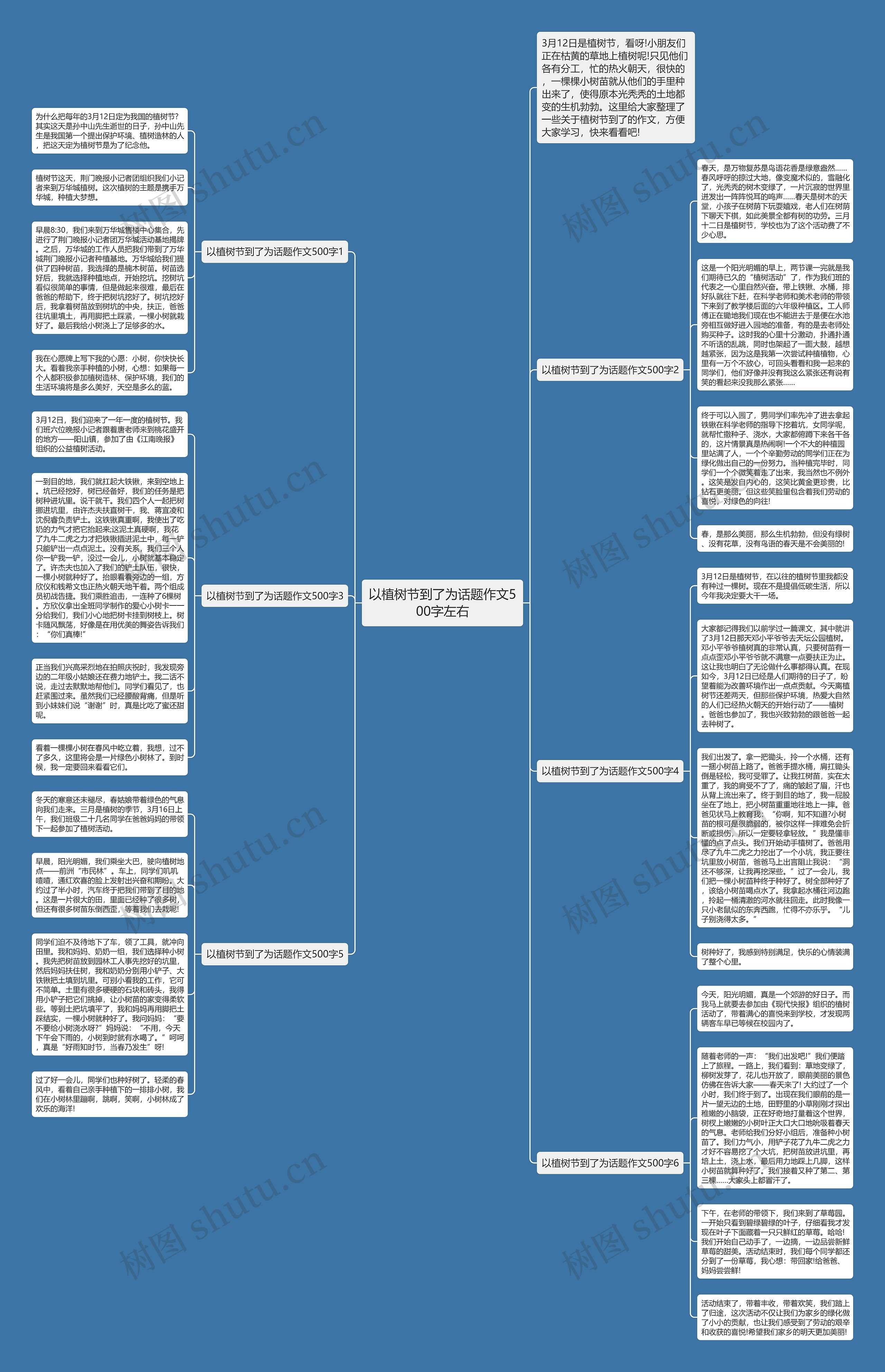 以植树节到了为话题作文500字左右思维导图
