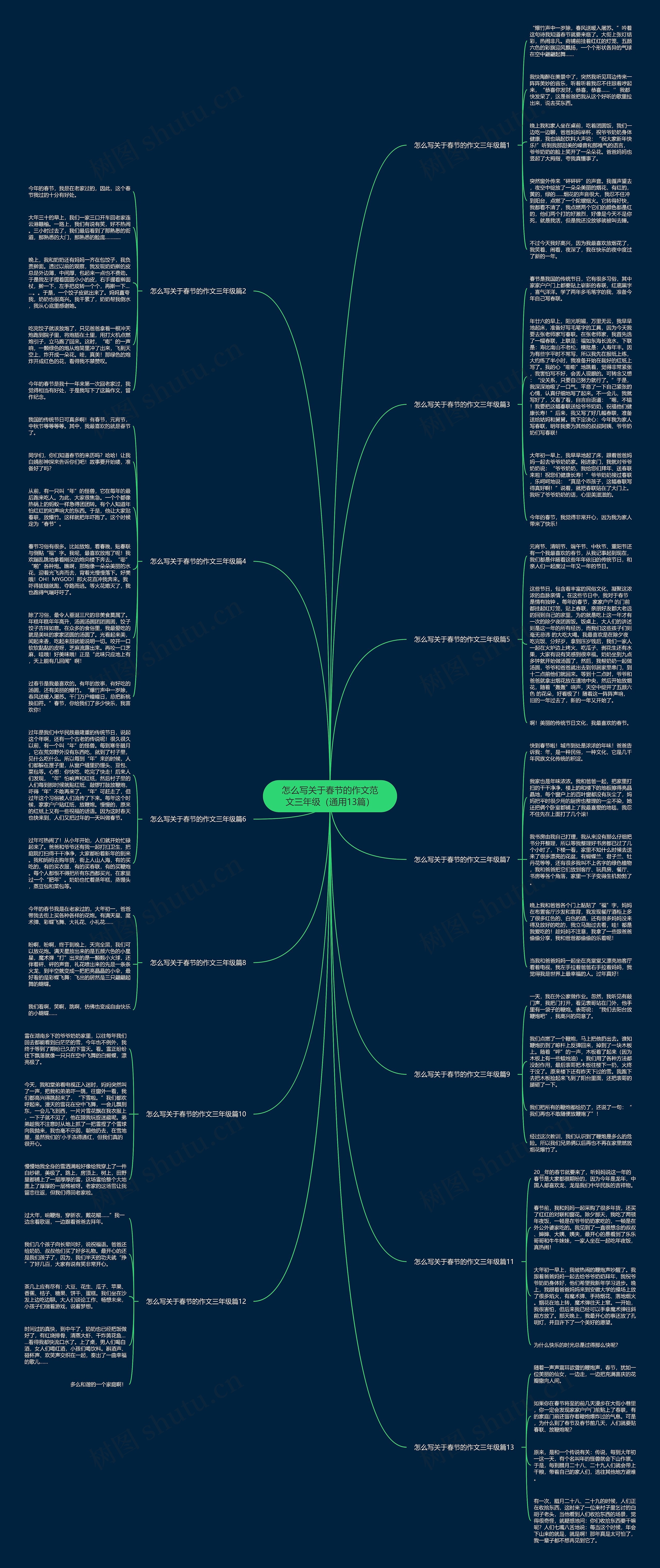 怎么写关于春节的作文范文三年级（通用13篇）思维导图