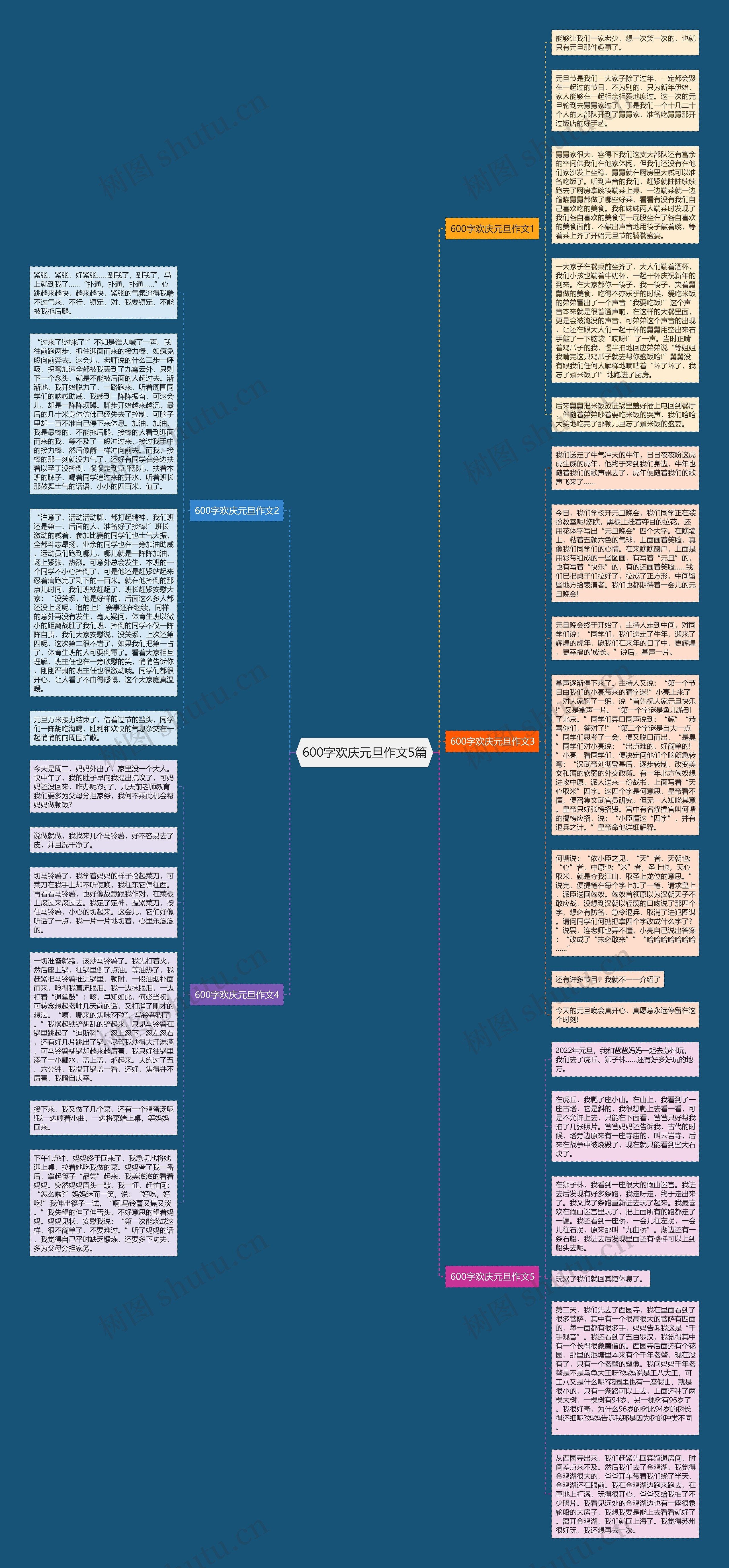 600字欢庆元旦作文5篇思维导图