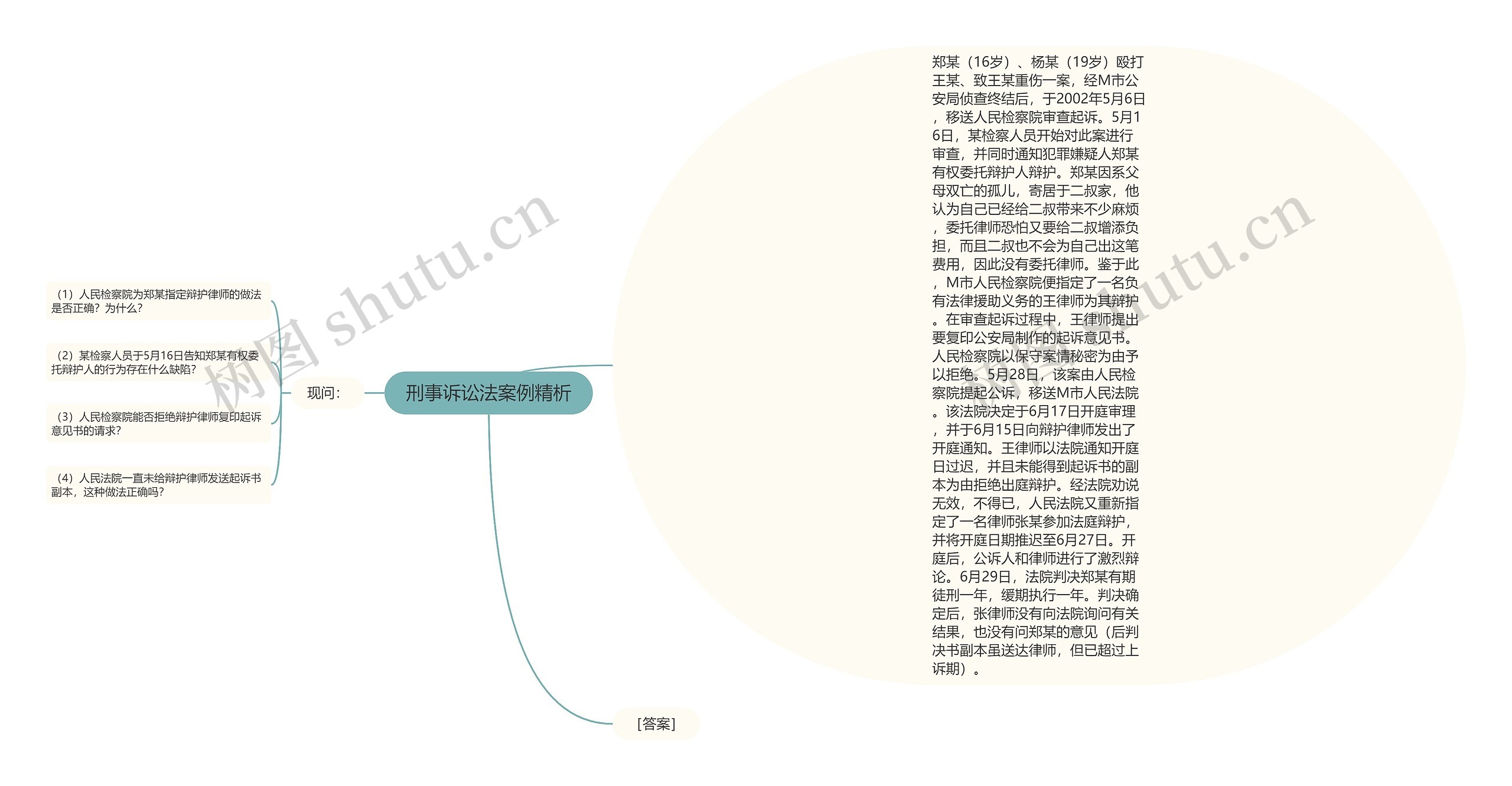 刑事诉讼法案例精析思维导图