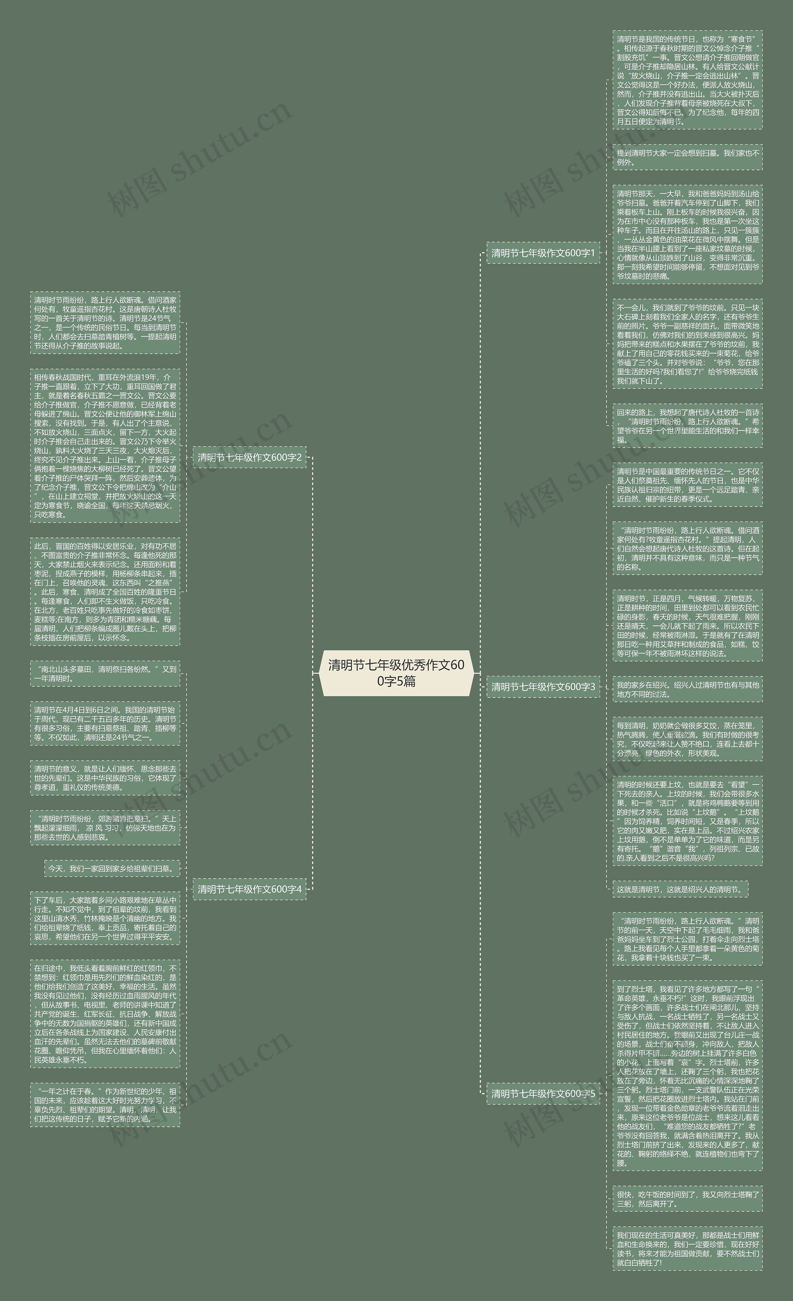 清明节七年级优秀作文600字5篇思维导图