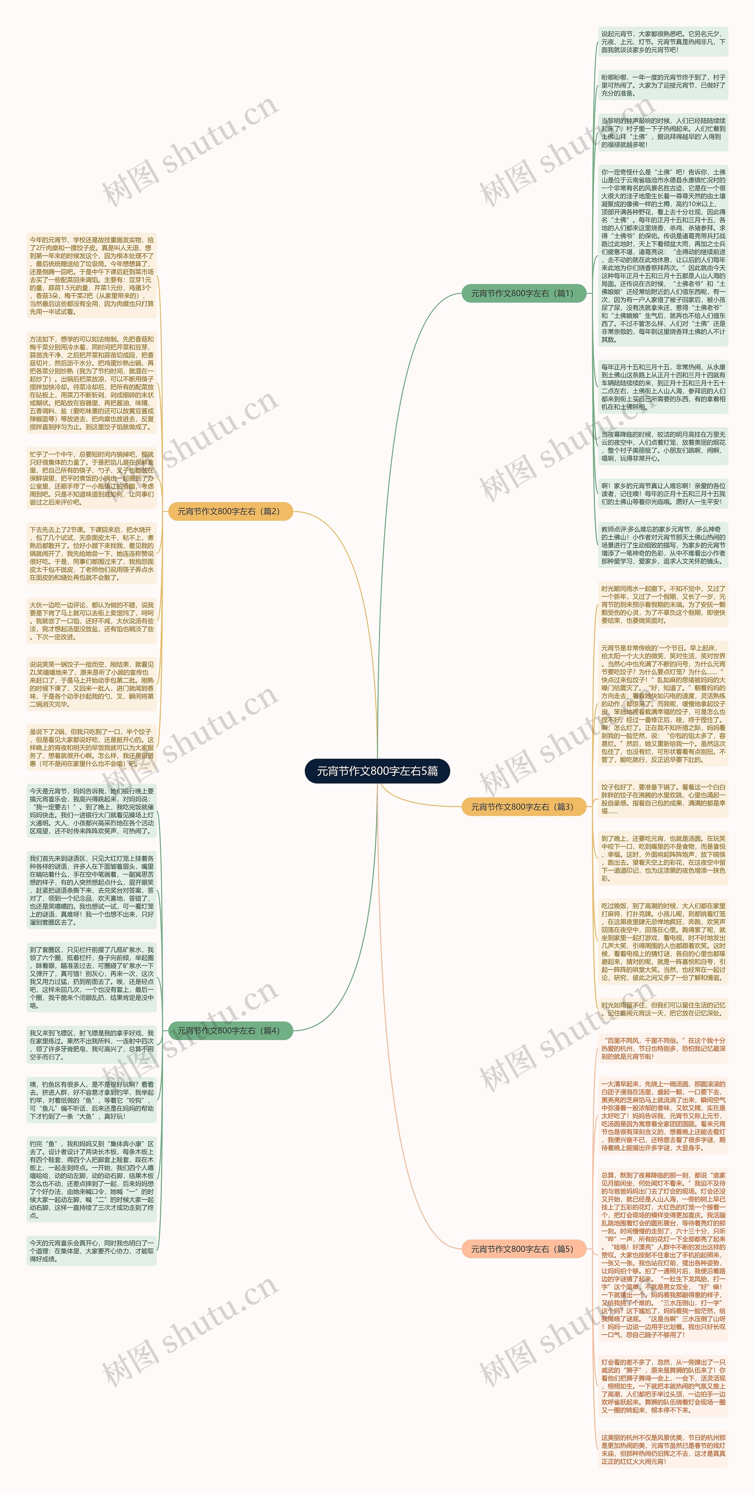 元宵节作文800字左右5篇思维导图
