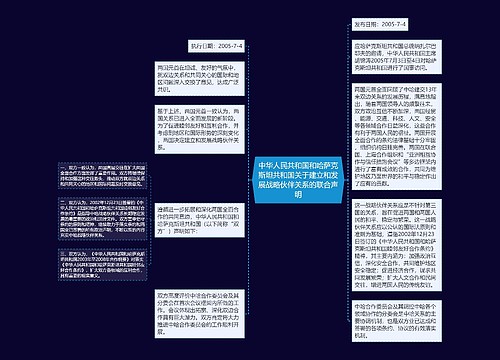 中华人民共和国和哈萨克斯坦共和国关于建立和发展战略伙伴关系的联合声明