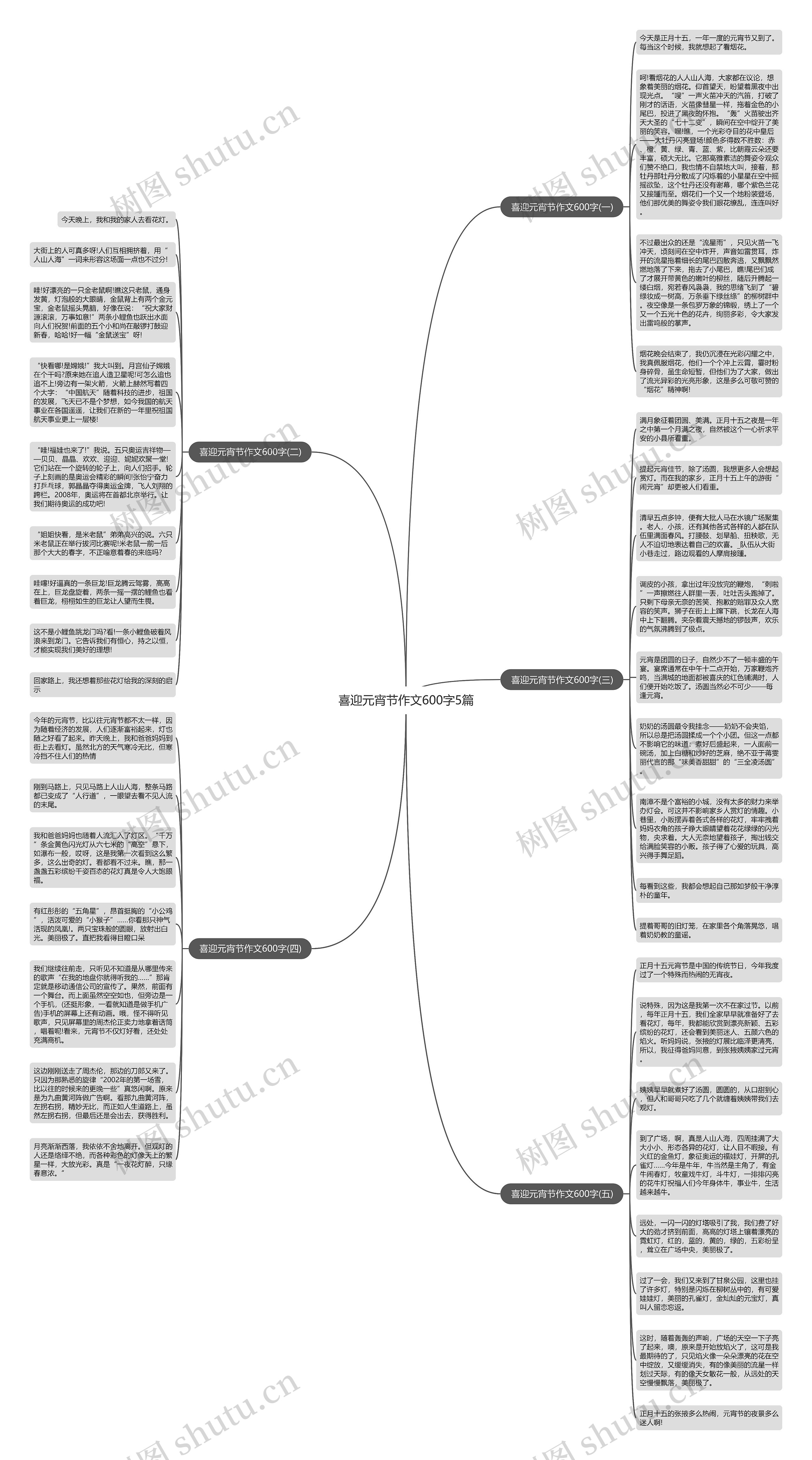 喜迎元宵节作文600字5篇思维导图