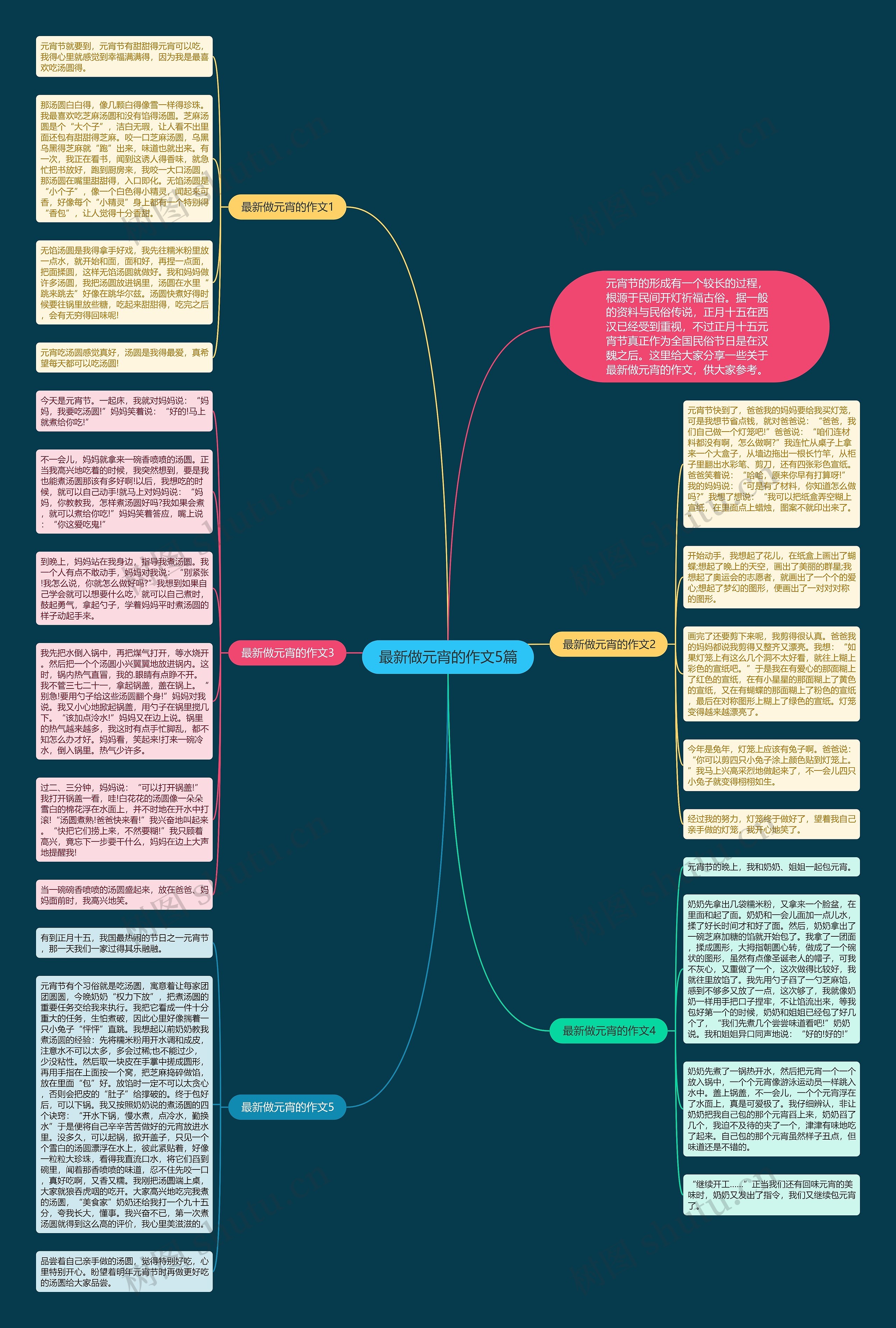 最新做元宵的作文5篇思维导图