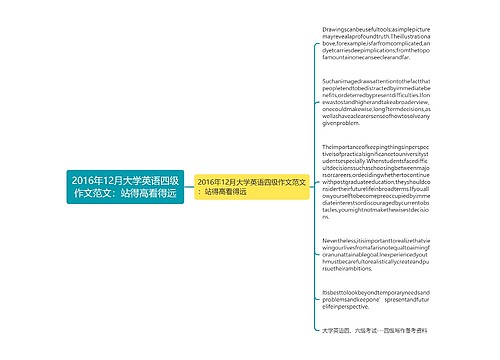 2016年12月大学英语四级作文范文：站得高看得远