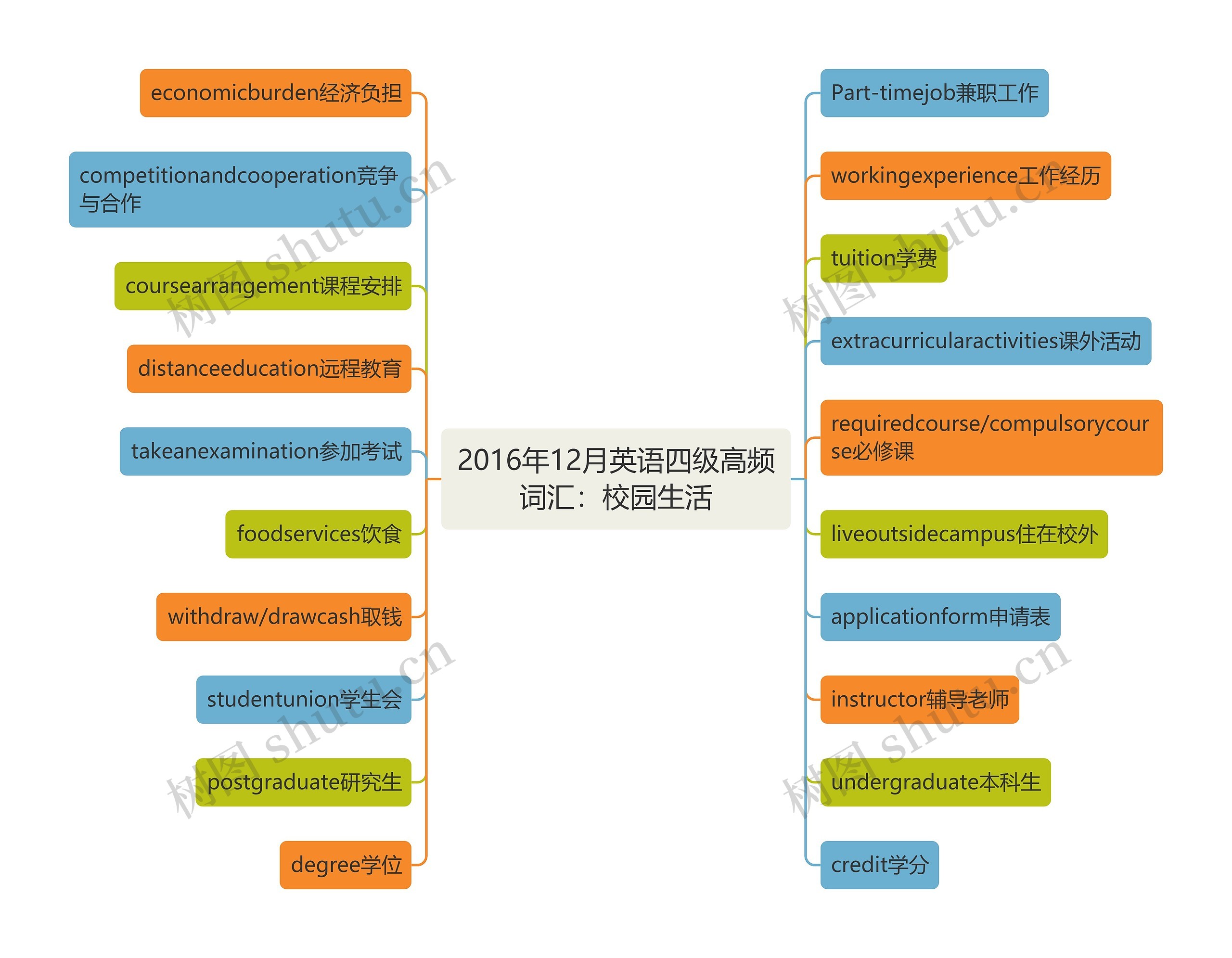 2016年12月英语四级高频词汇：校园生活