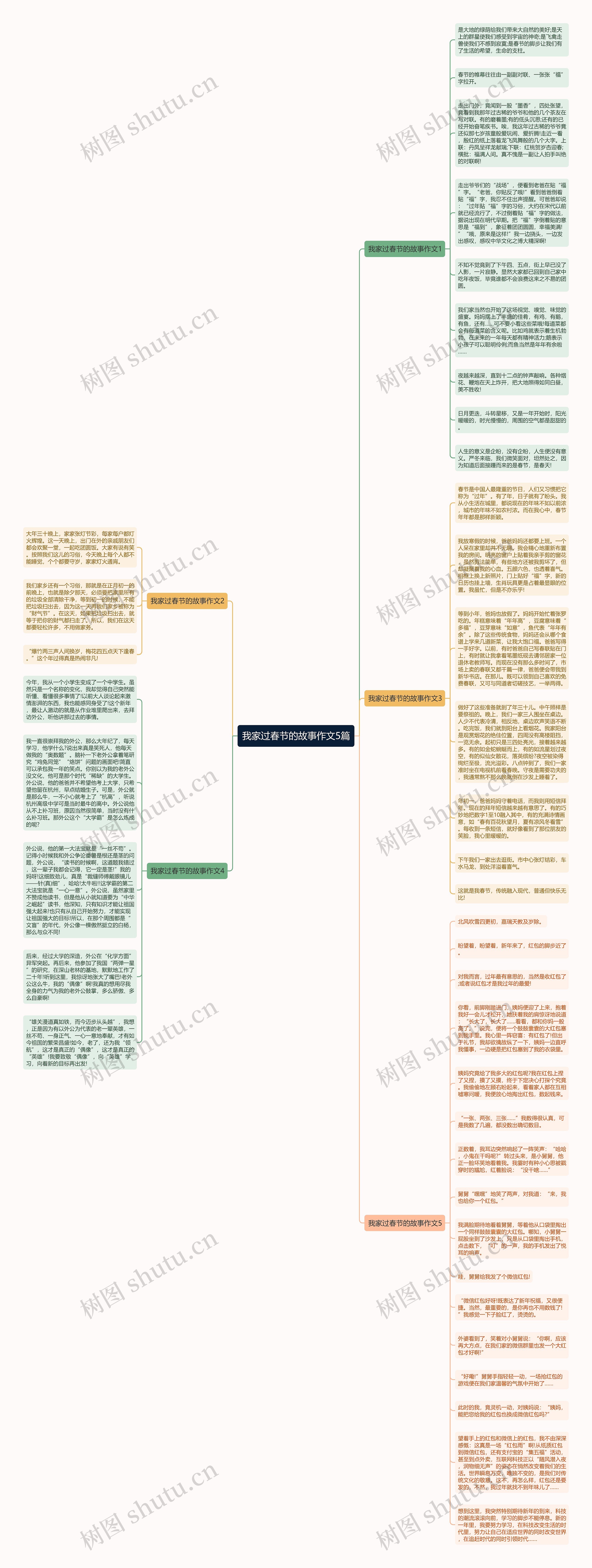 我家过春节的故事作文5篇思维导图