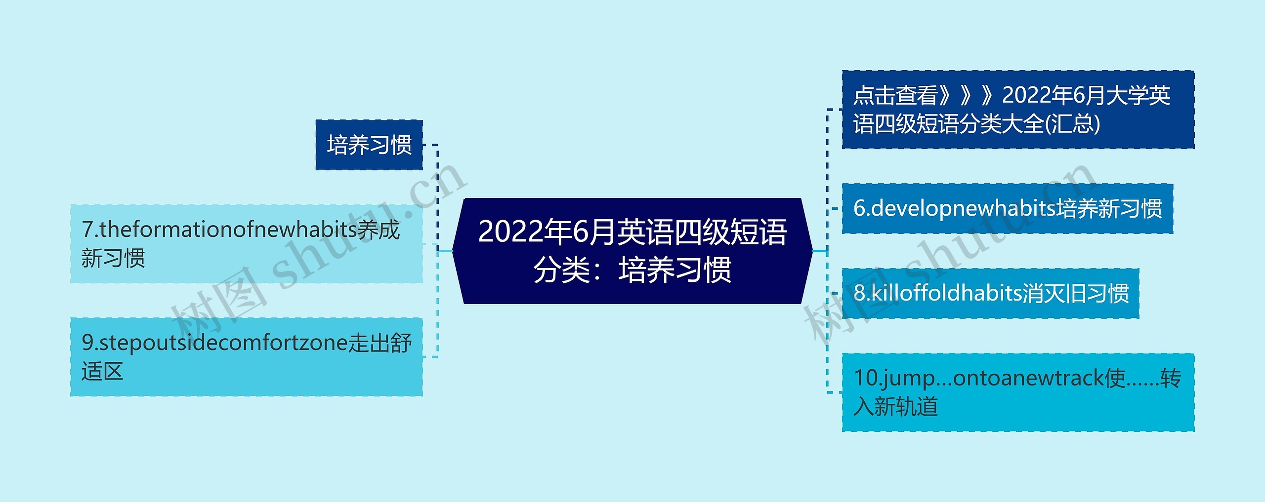 2022年6月英语四级短语分类：培养习惯