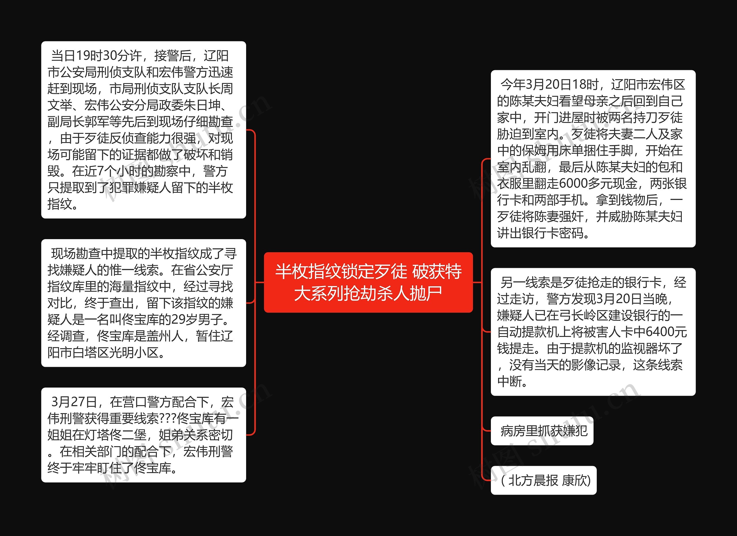 半枚指纹锁定歹徒 破获特大系列抢劫杀人抛尸思维导图