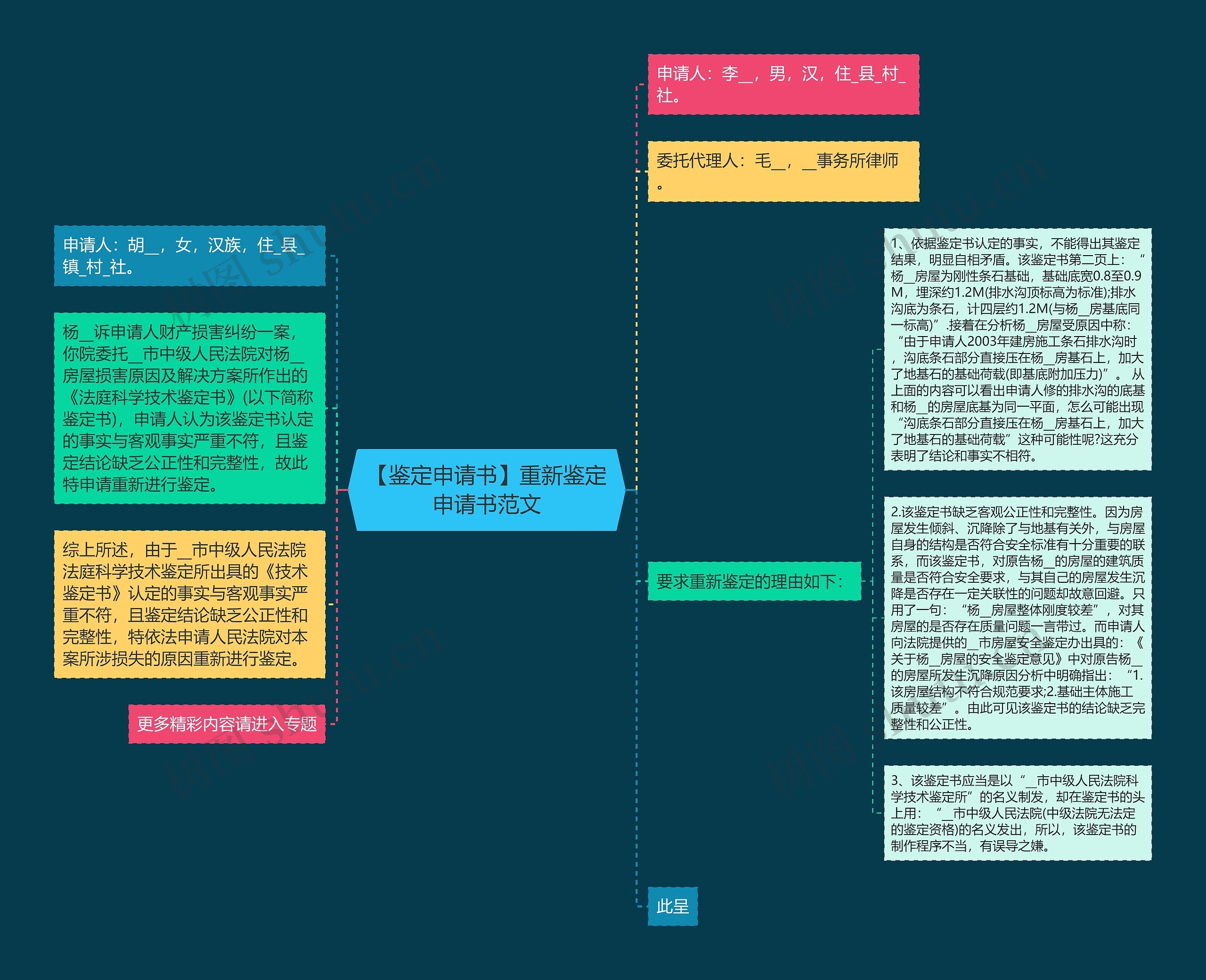 【鉴定申请书】重新鉴定申请书范文思维导图