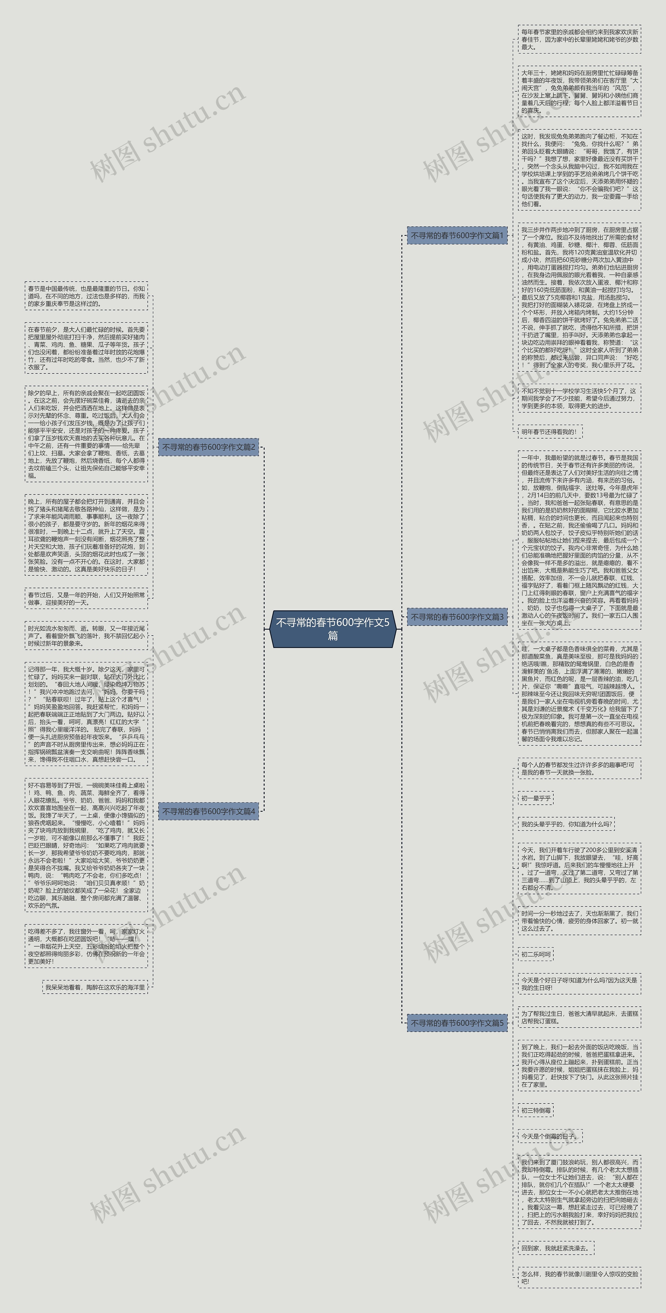 不寻常的春节600字作文5篇思维导图