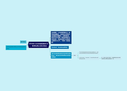 2016年12月英语四级作文：常用句型之表示结论