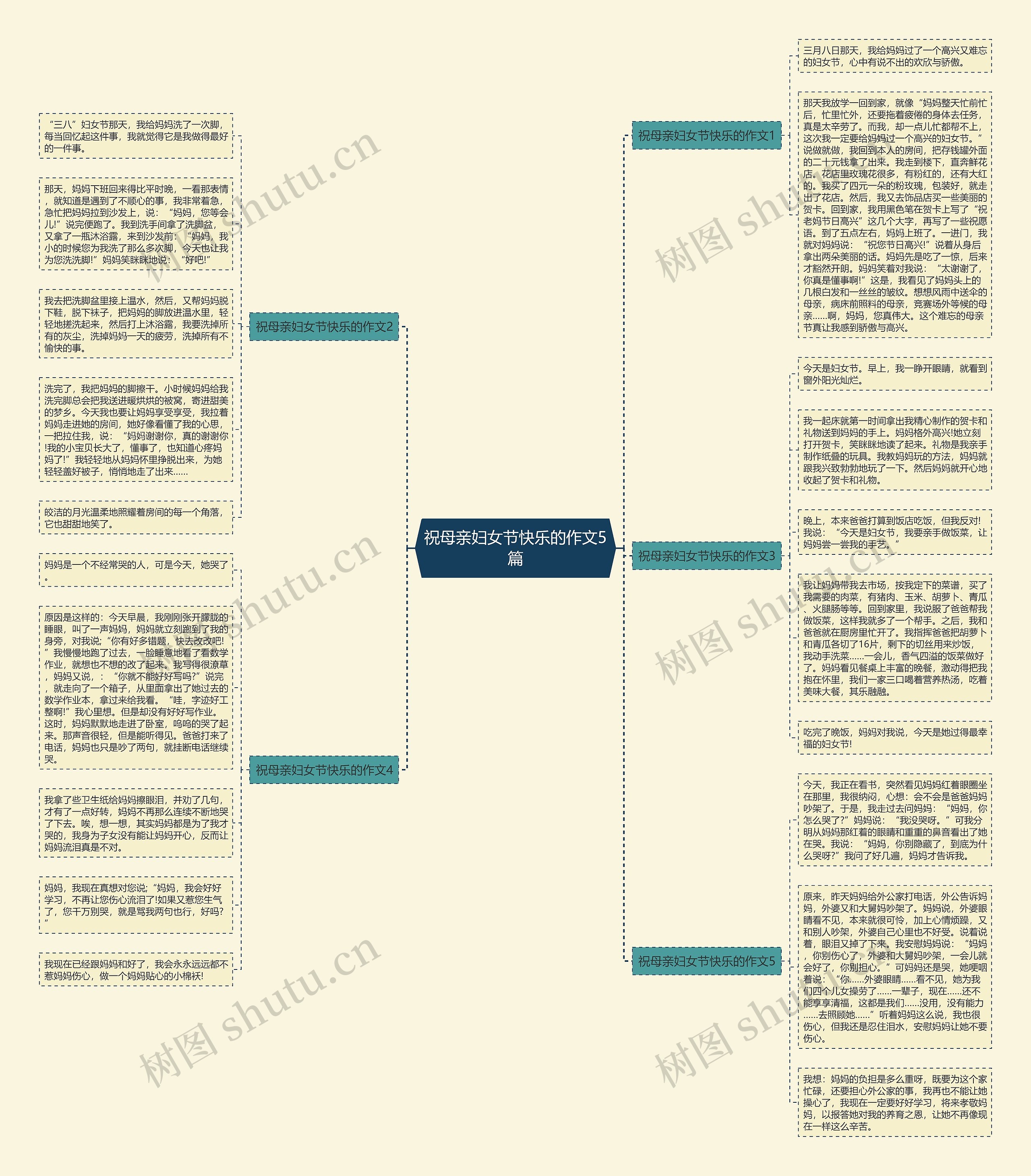 祝母亲妇女节快乐的作文5篇思维导图