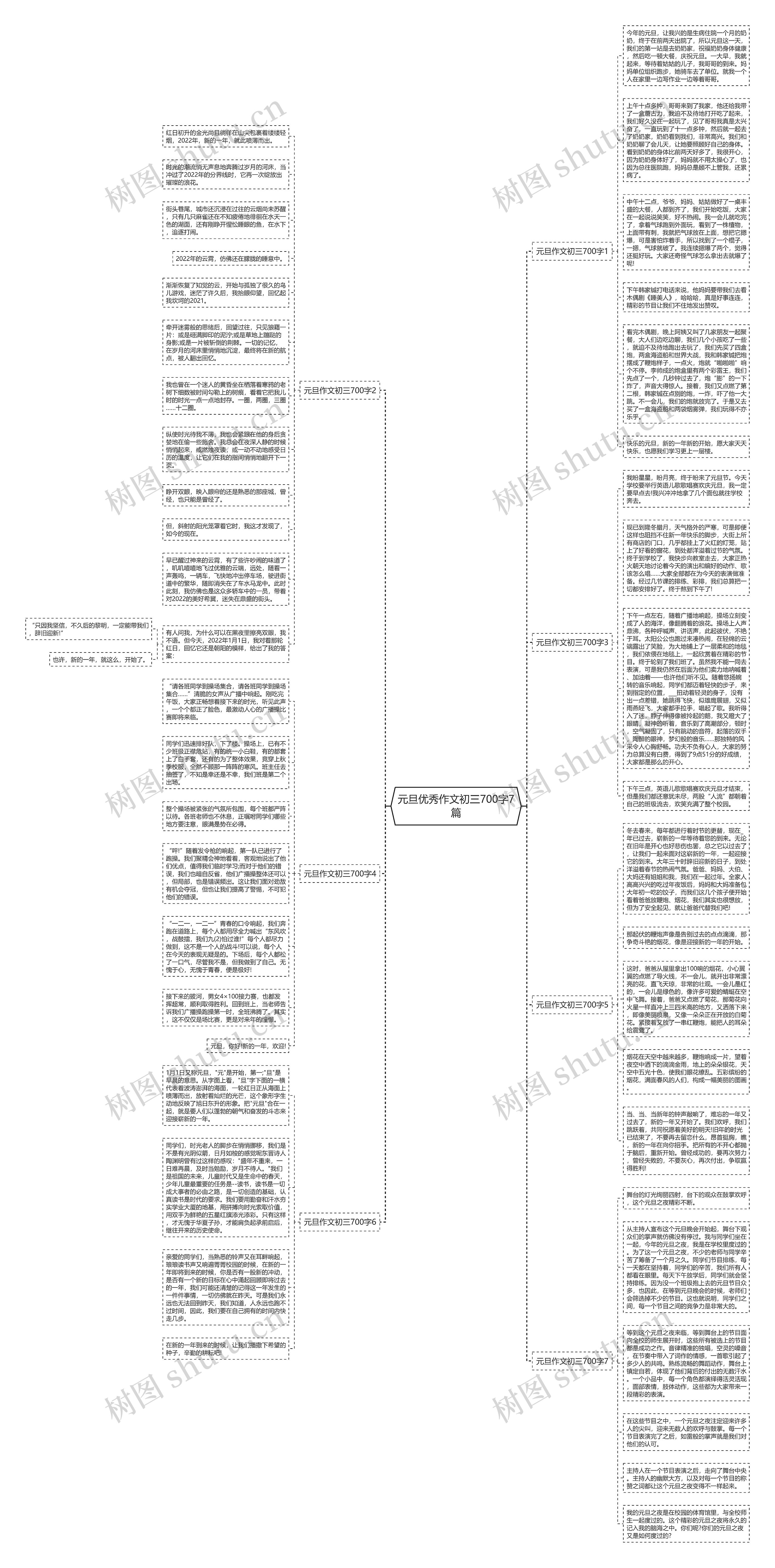 元旦优秀作文初三700字7篇思维导图