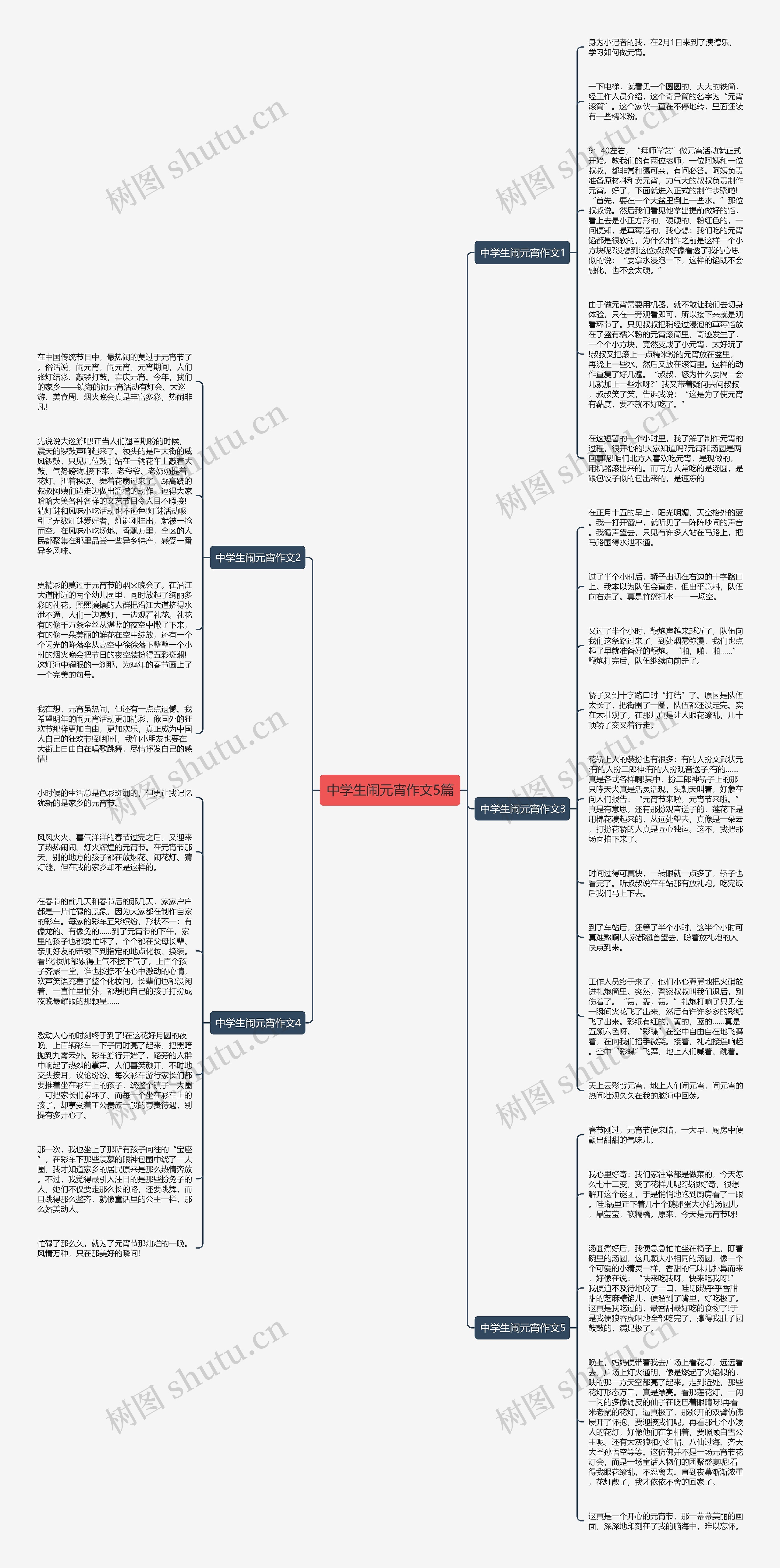 中学生闹元宵作文5篇思维导图
