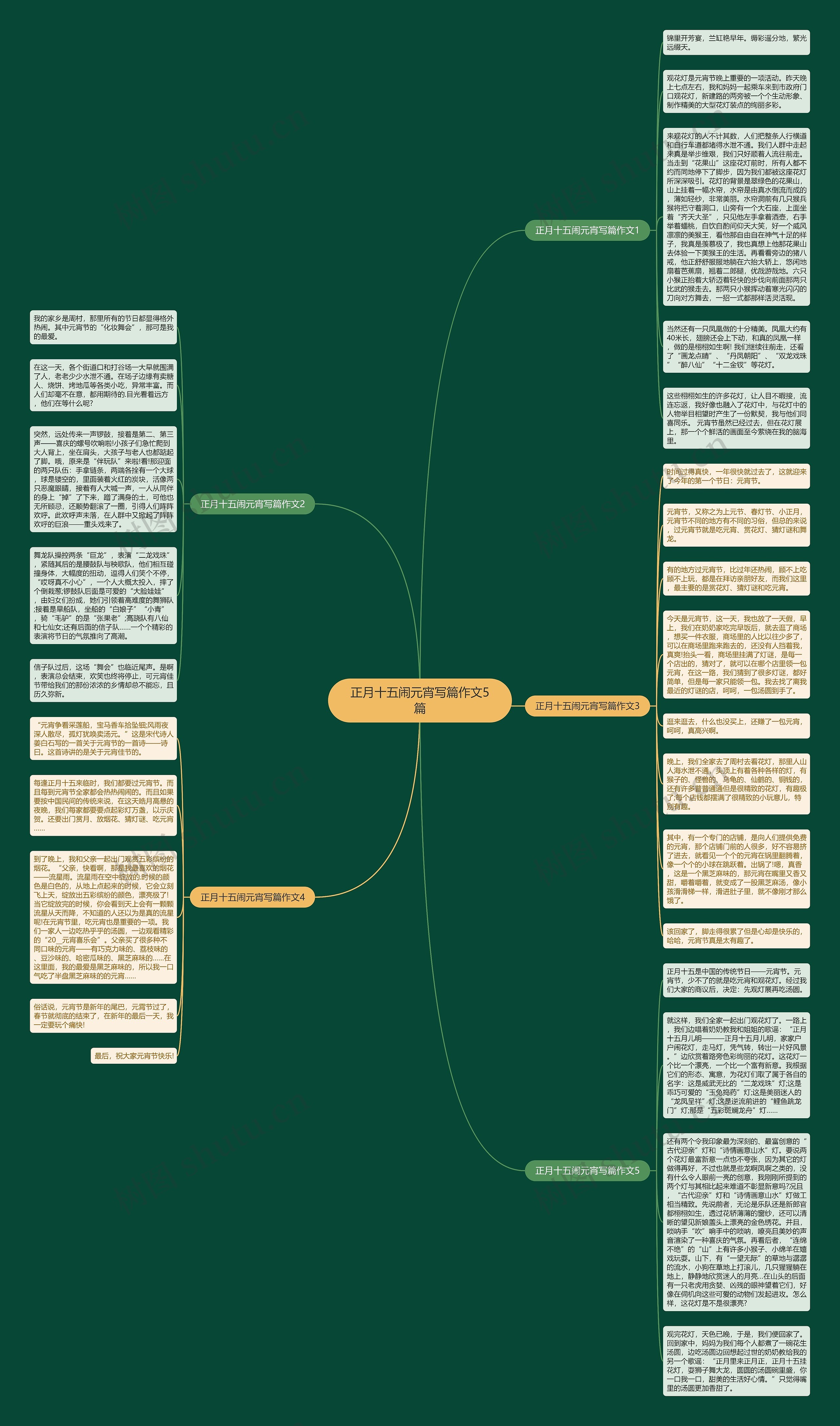 正月十五闹元宵写篇作文5篇思维导图
