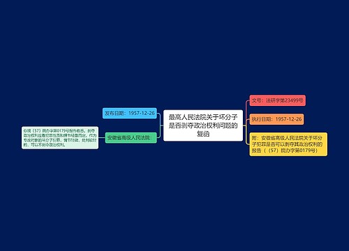 最高人民法院关于坏分子是否剥夺政治权利问题的复函