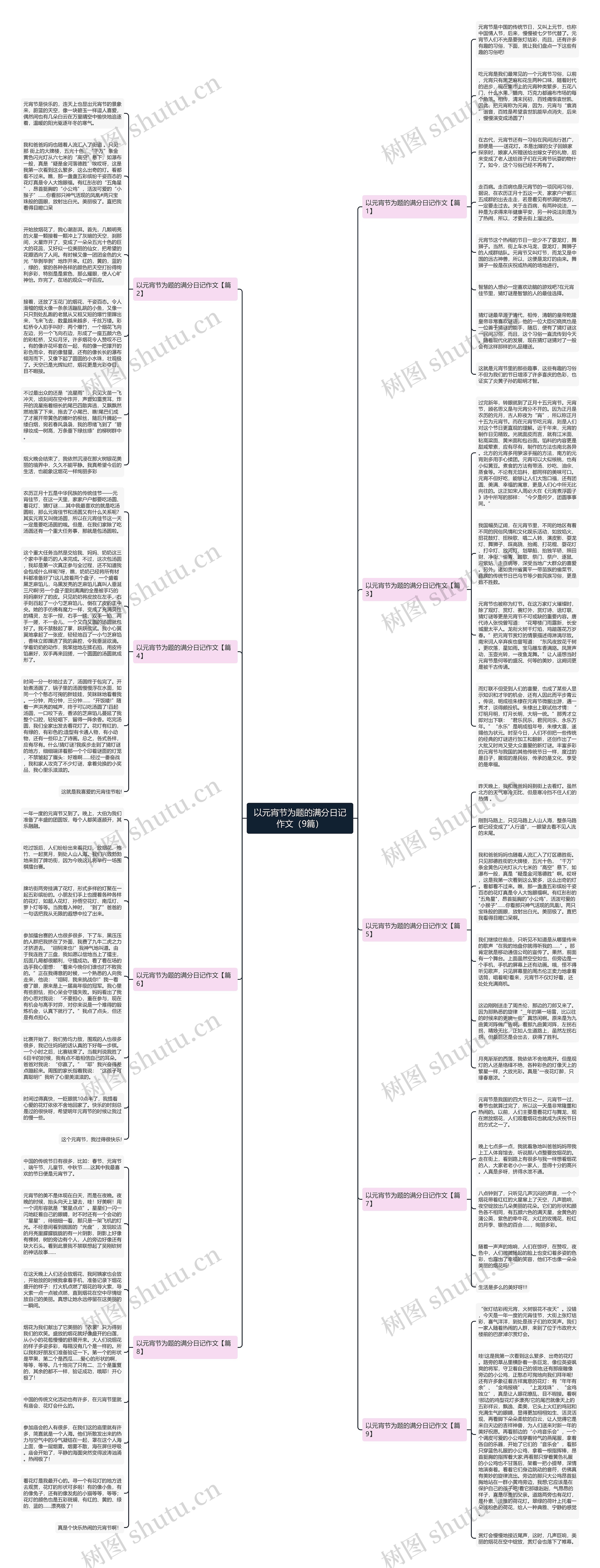 以元宵节为题的满分日记作文（9篇）思维导图
