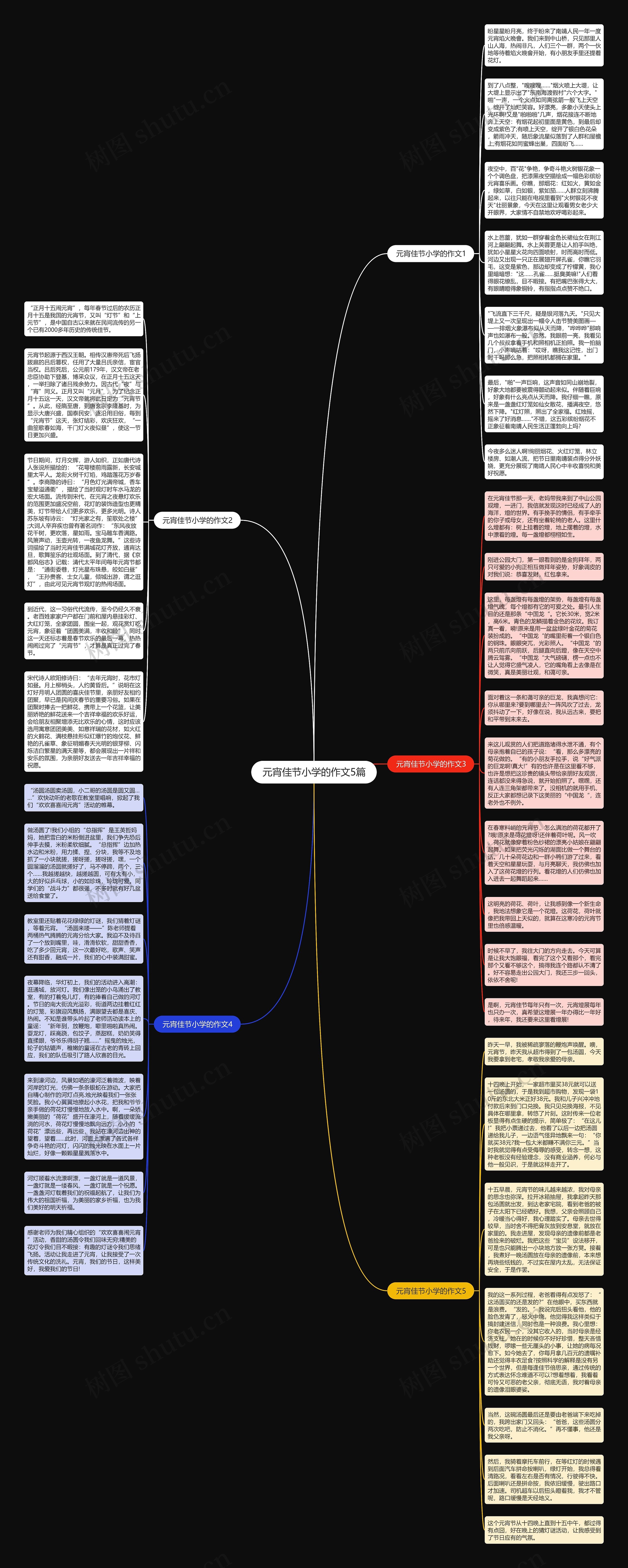 元宵佳节小学的作文5篇思维导图