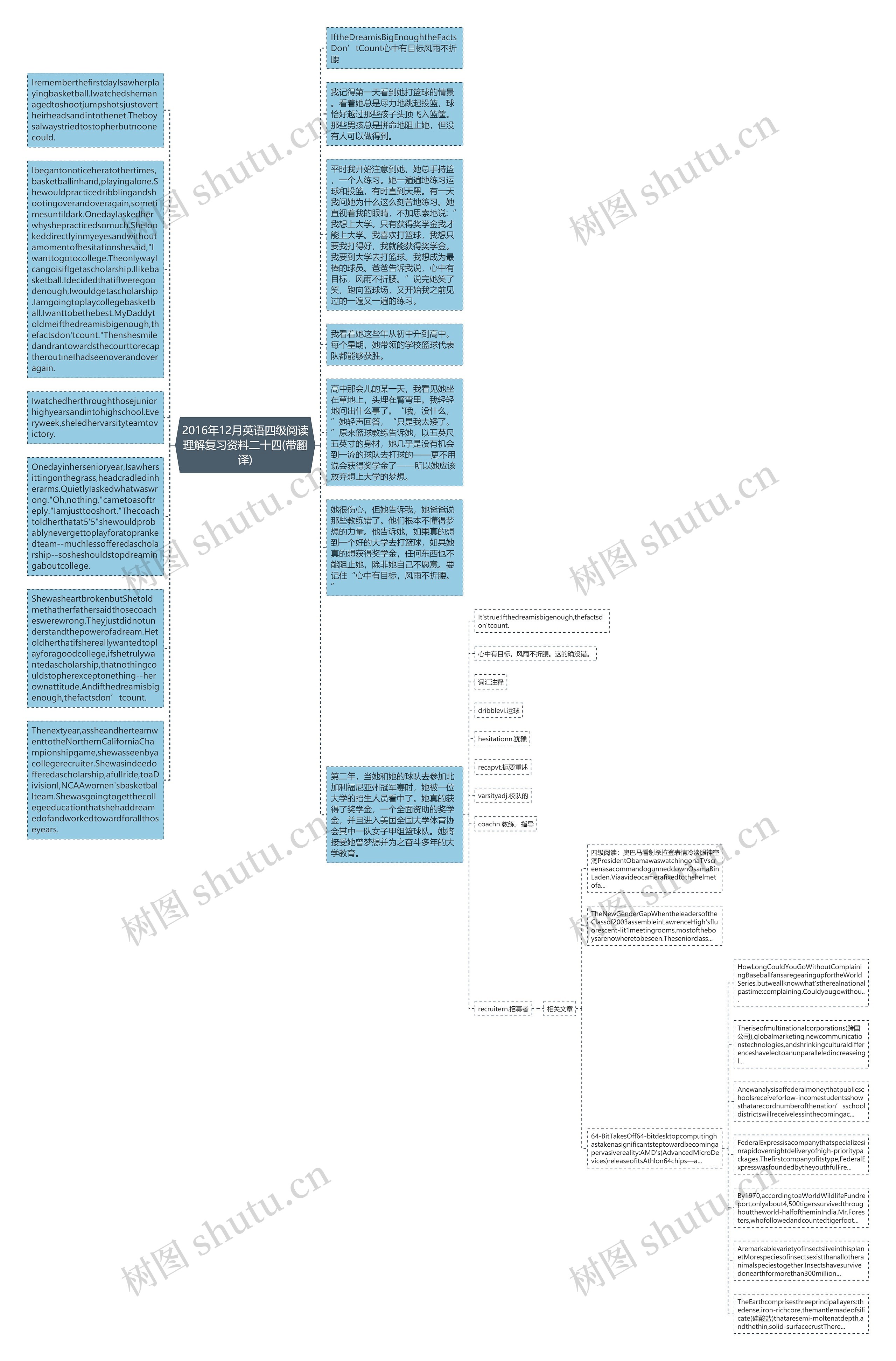 2016年12月英语四级阅读理解复习资料二十四(带翻译)思维导图高清图 2016年12月英语四级阅读理解复习资料二十四(带翻译)思维导图
