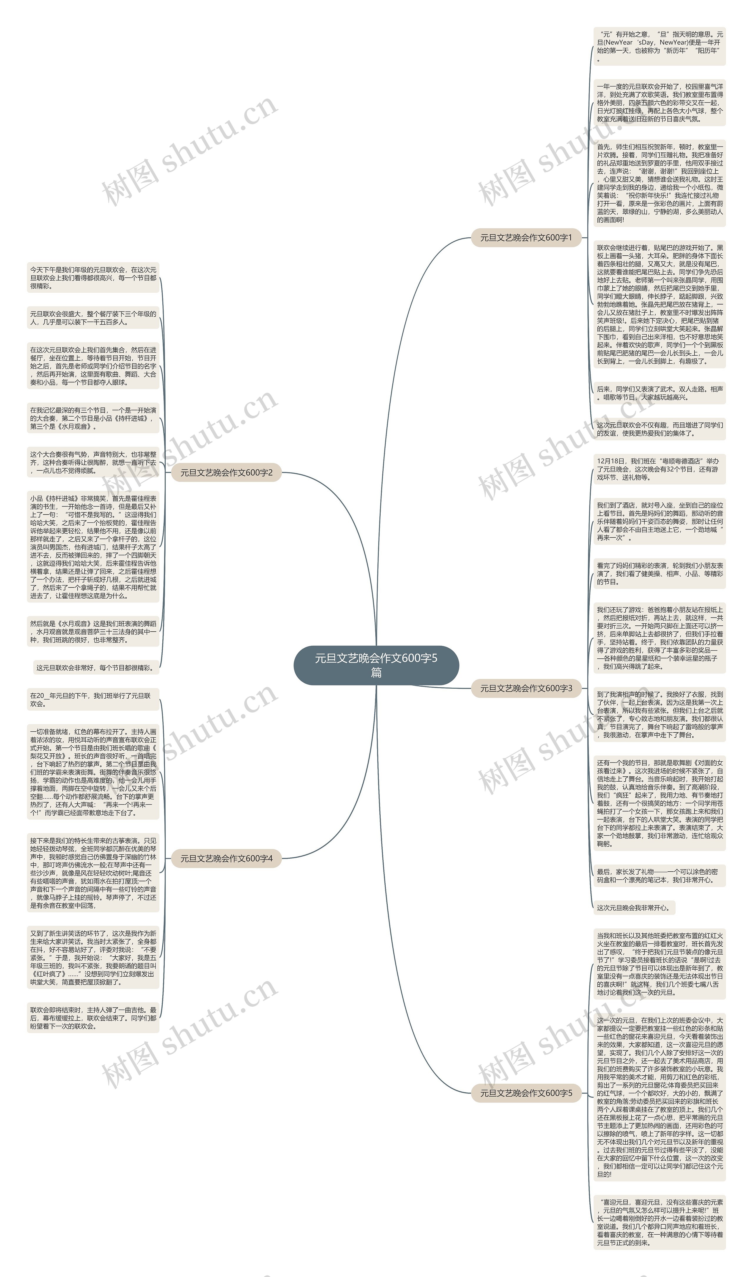 元旦文艺晚会作文600字5篇思维导图