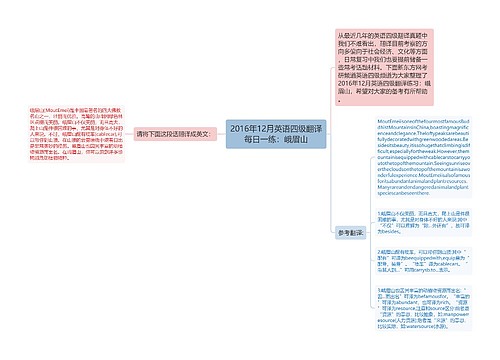 2016年12月英语四级翻译每日一练：峨眉山