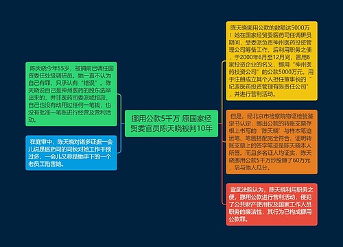 挪用公款5千万 原国家经贸委官员陈天晓被判10年