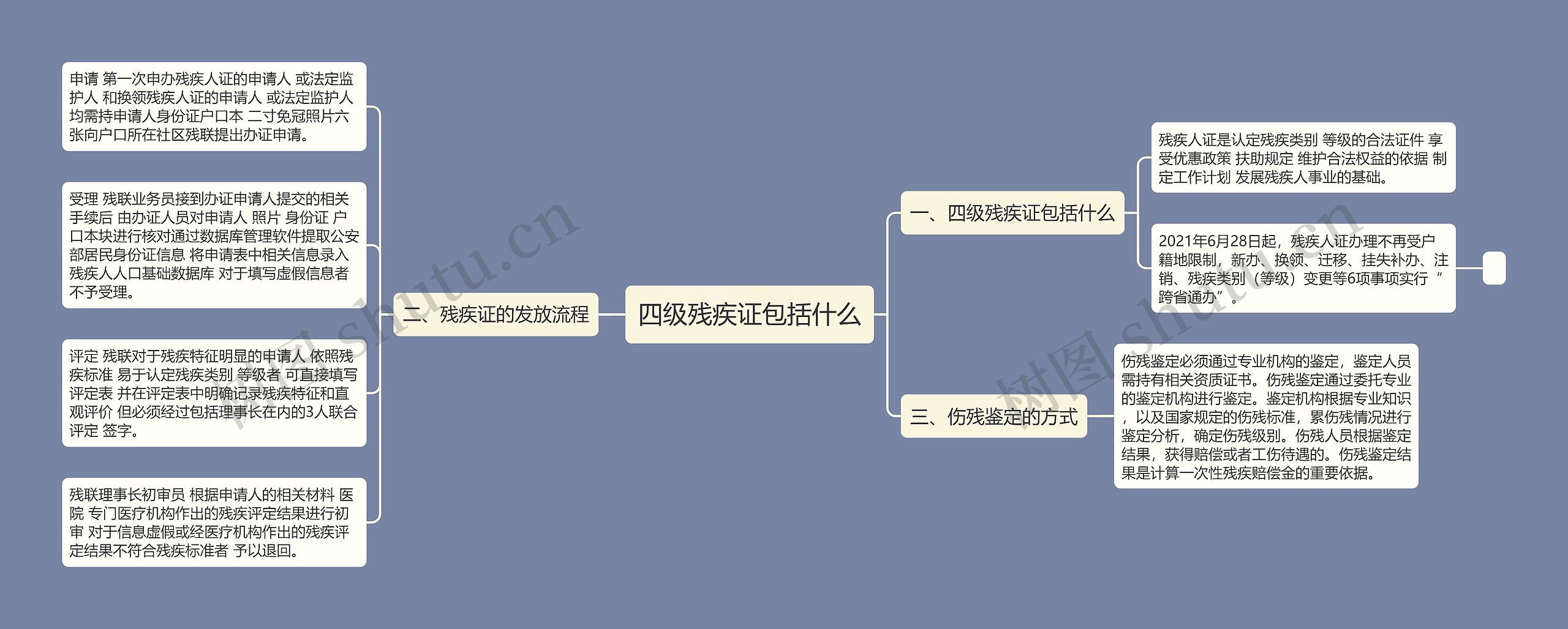 四级残疾证包括什么思维导图