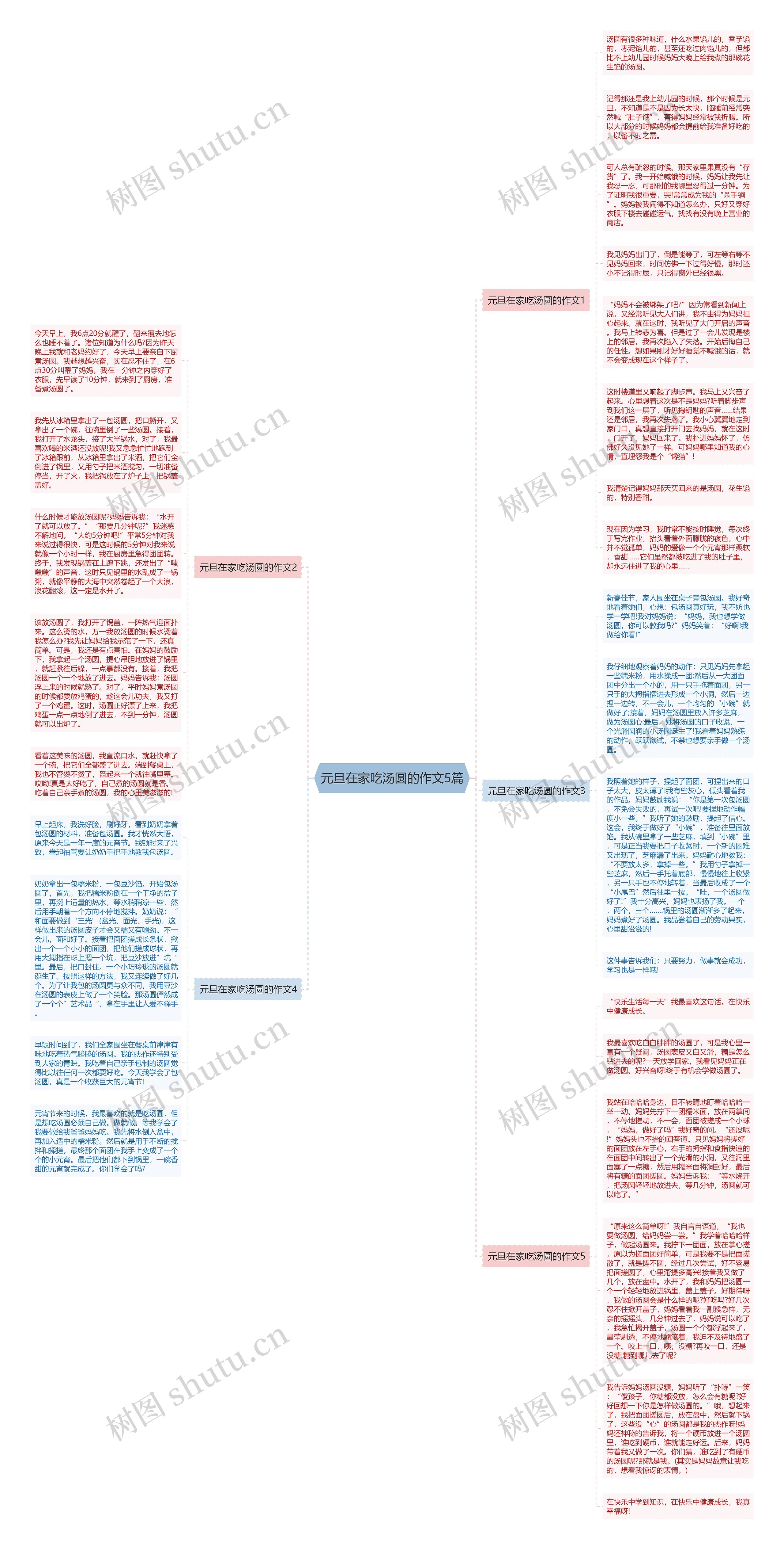 元旦在家吃汤圆的作文5篇思维导图