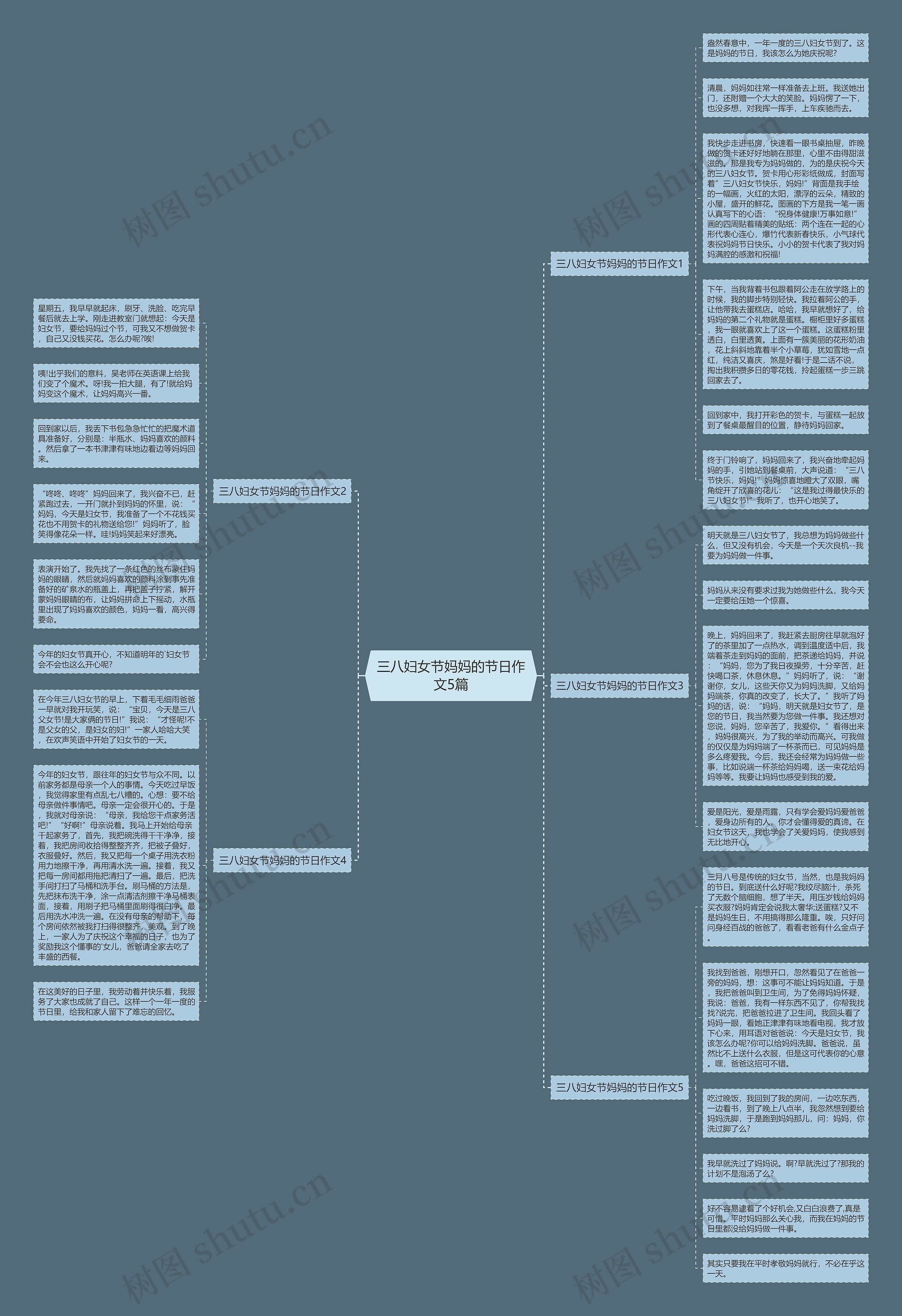 三八妇女节妈妈的节日作文5篇思维导图