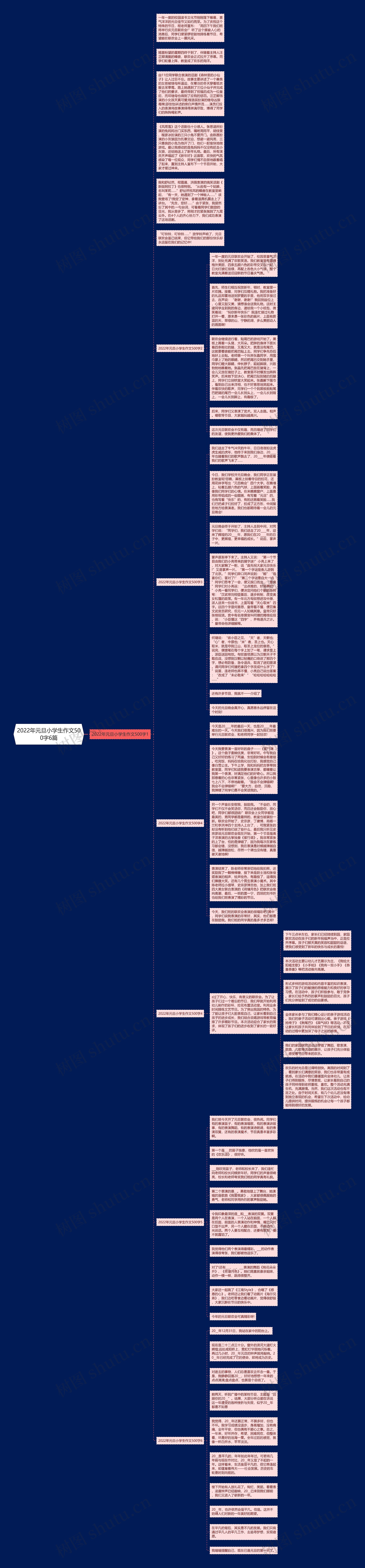 2022年元旦小学生作文500字6篇思维导图