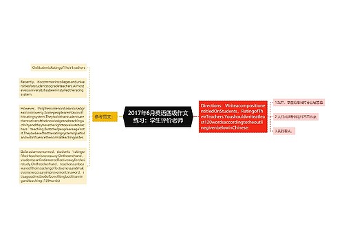 2017年6月英语四级作文练习：学生评价老师