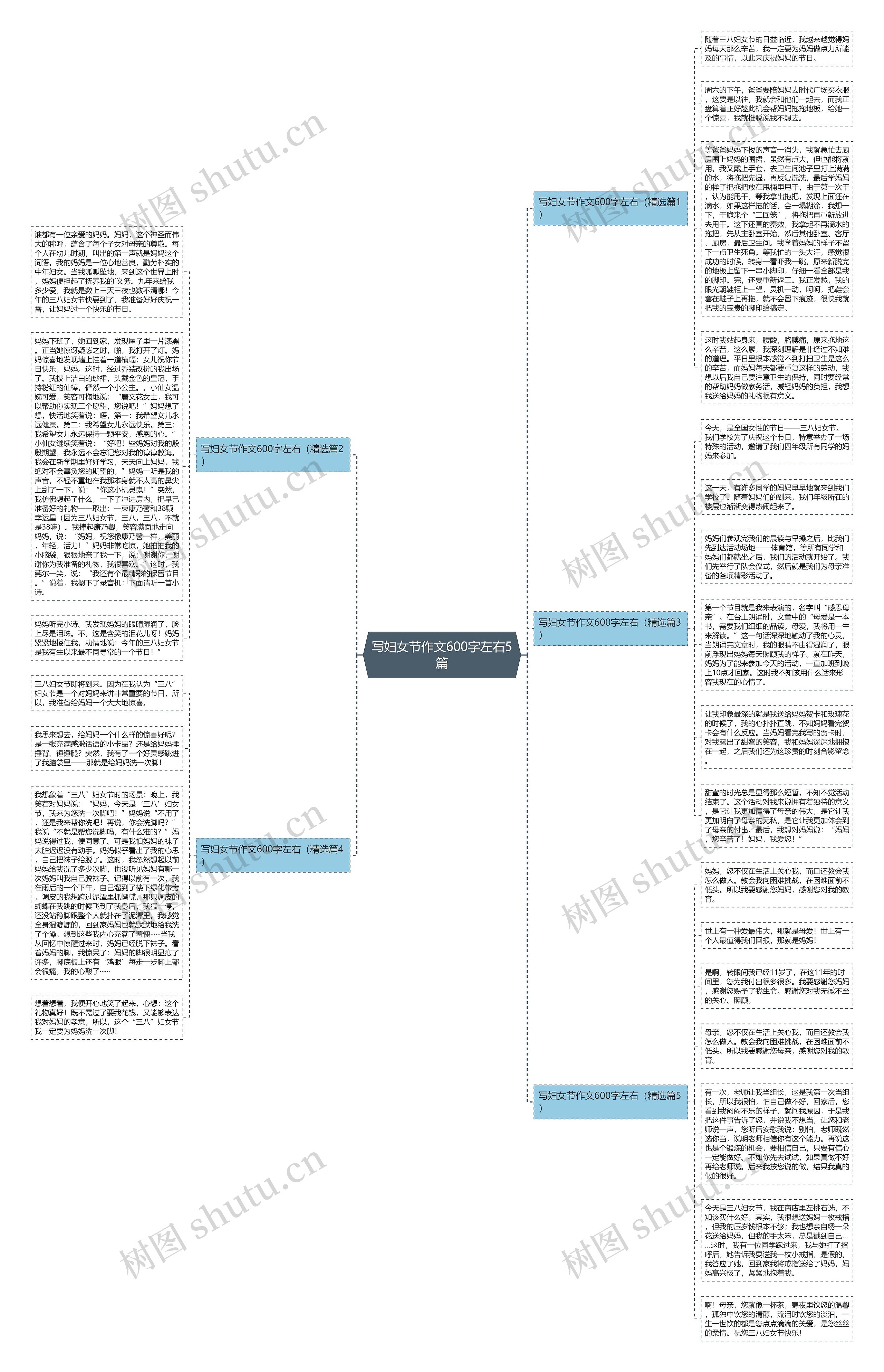 写妇女节作文600字左右5篇思维导图