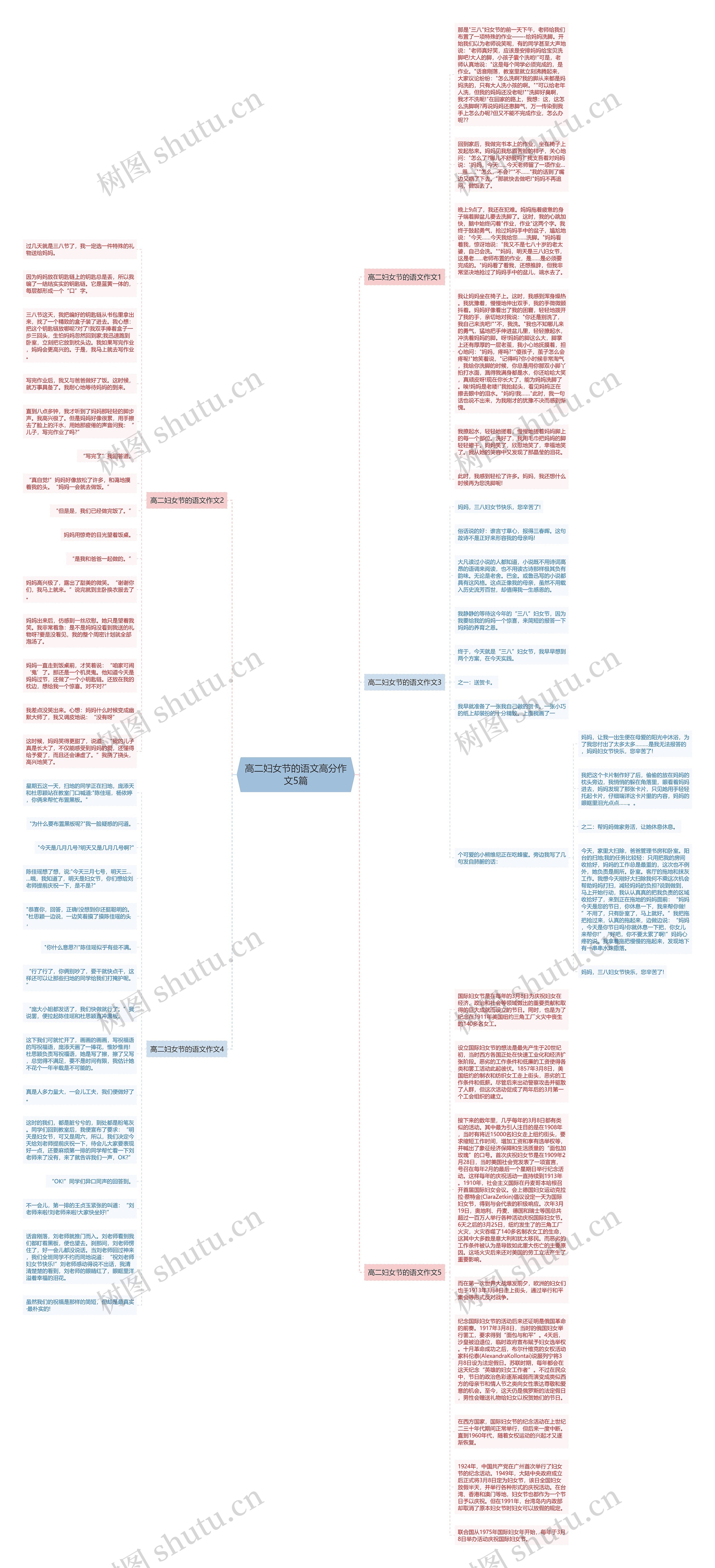 高二妇女节的语文高分作文5篇思维导图