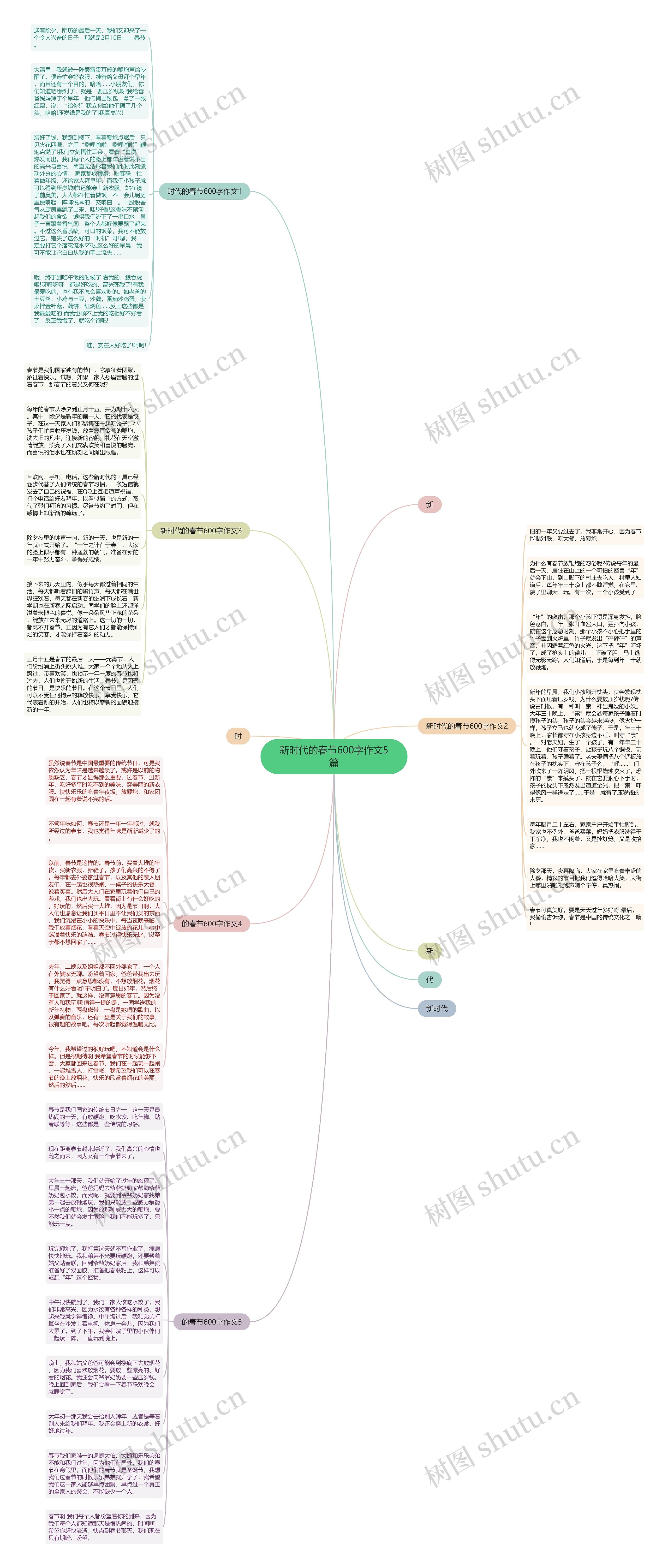 新时代的春节600字作文5篇思维导图