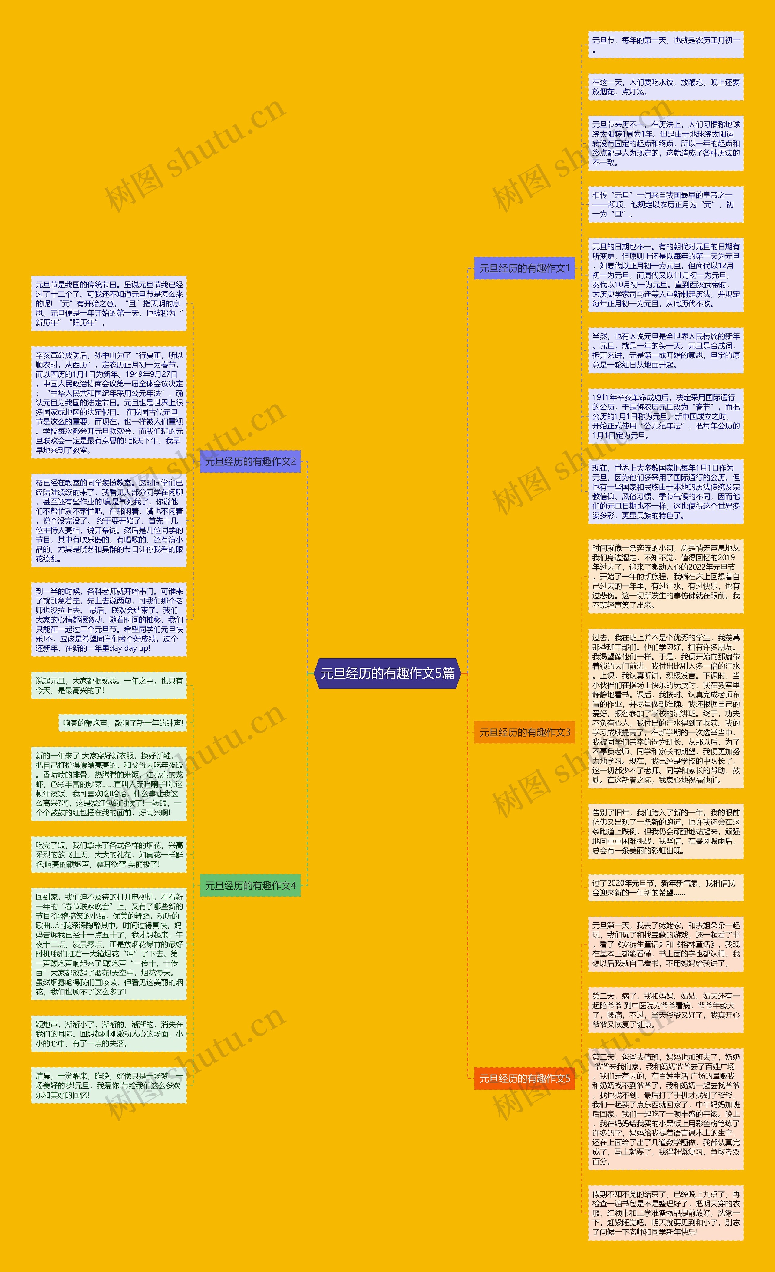 元旦经历的有趣作文5篇思维导图