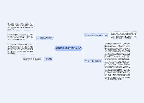 残疾四级可以申请低保吗?