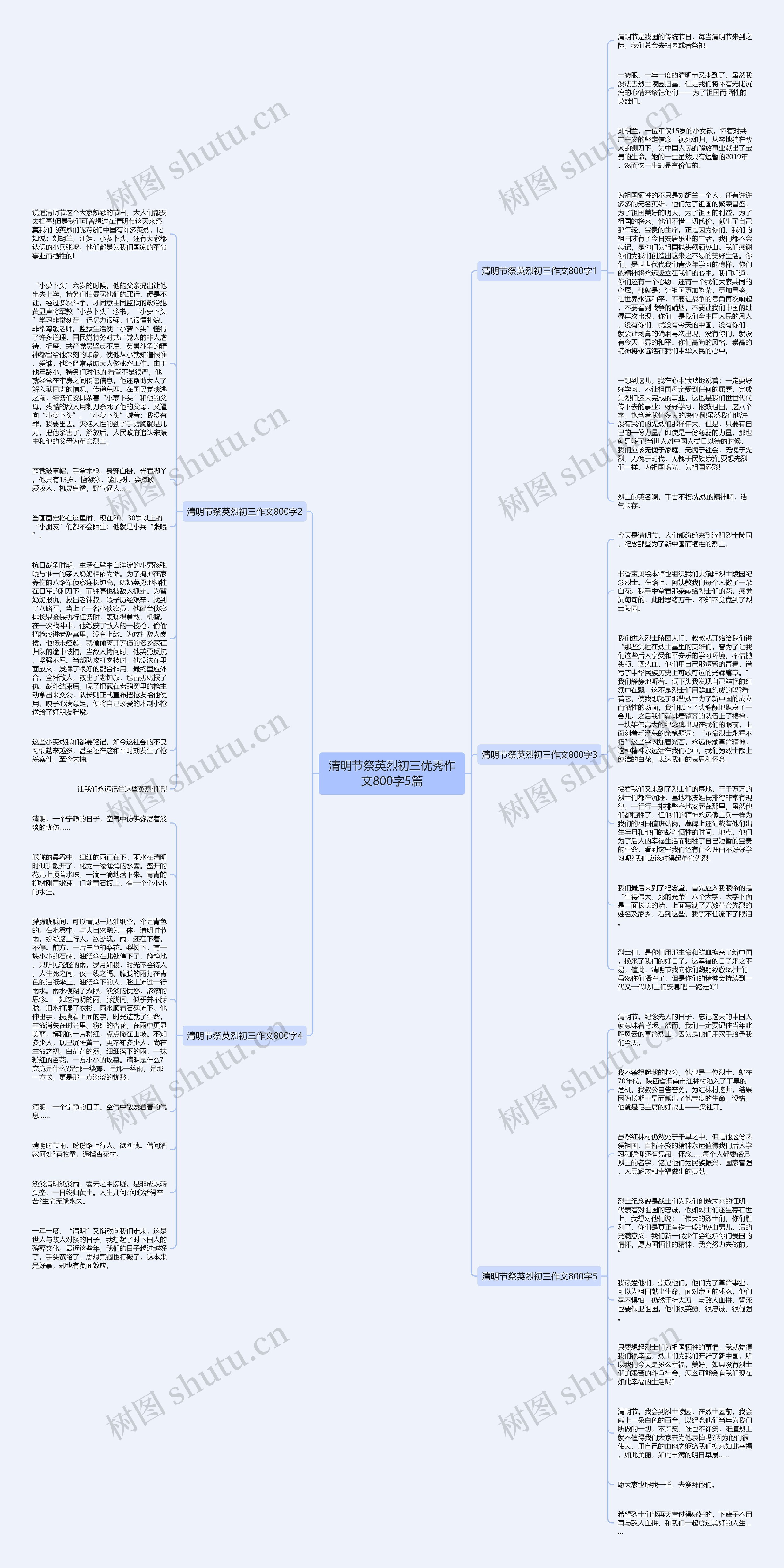 清明节祭英烈初三优秀作文800字5篇思维导图