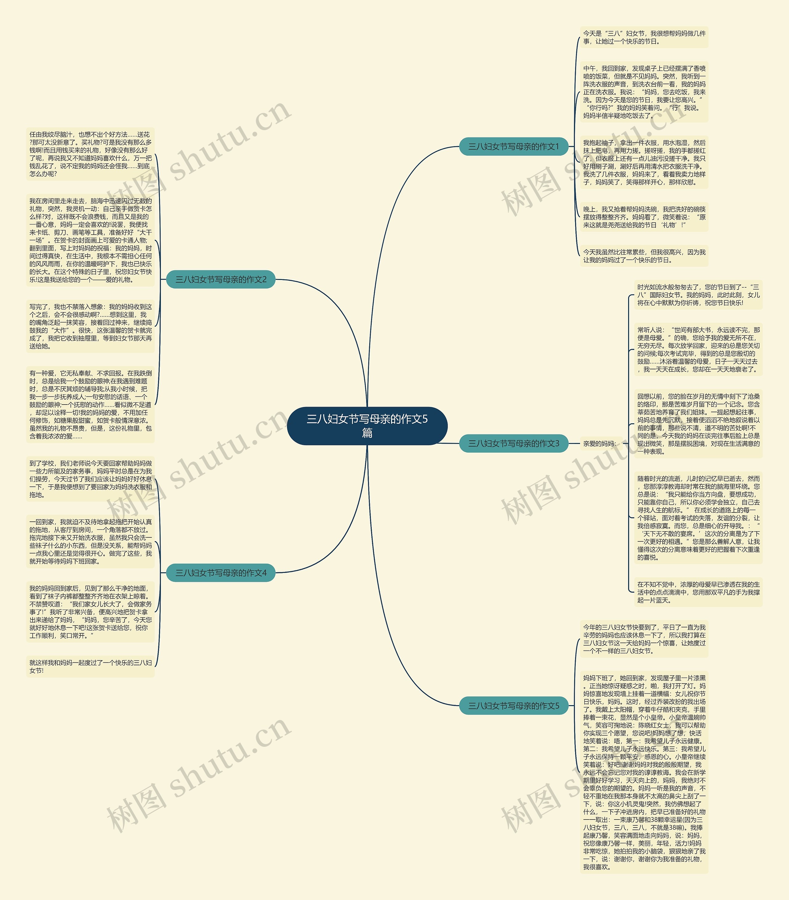 三八妇女节写母亲的作文5篇思维导图