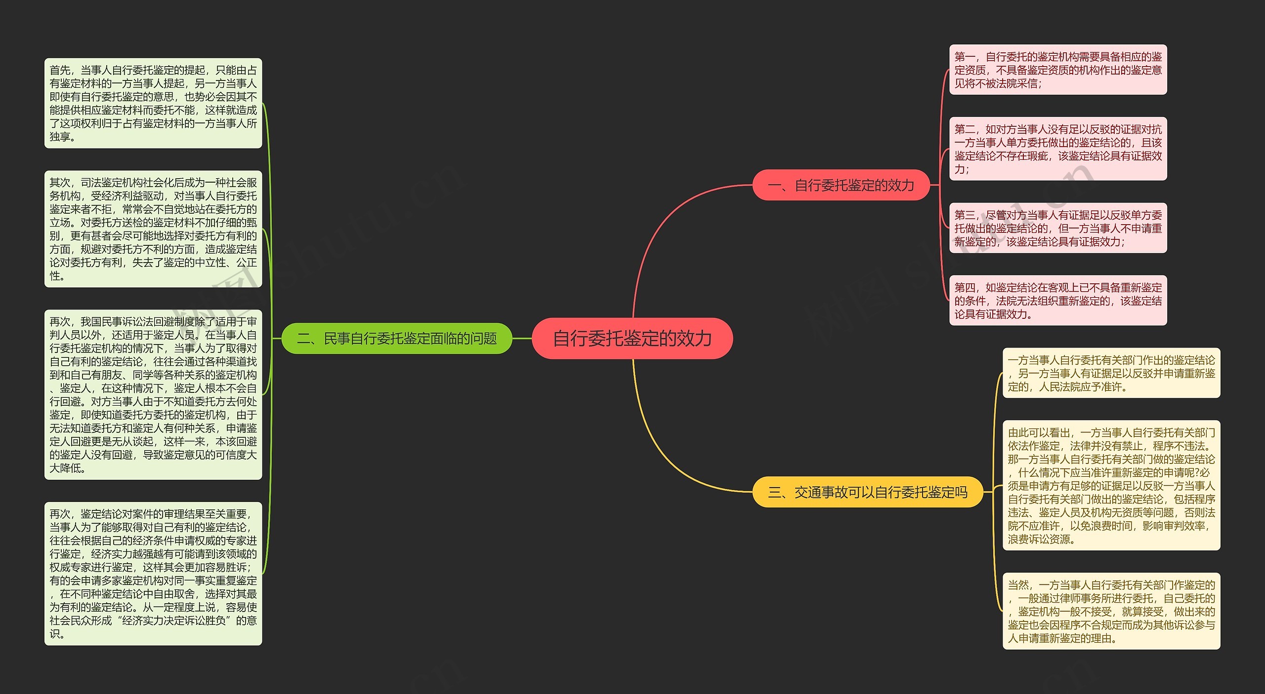 自行委托鉴定的效力思维导图