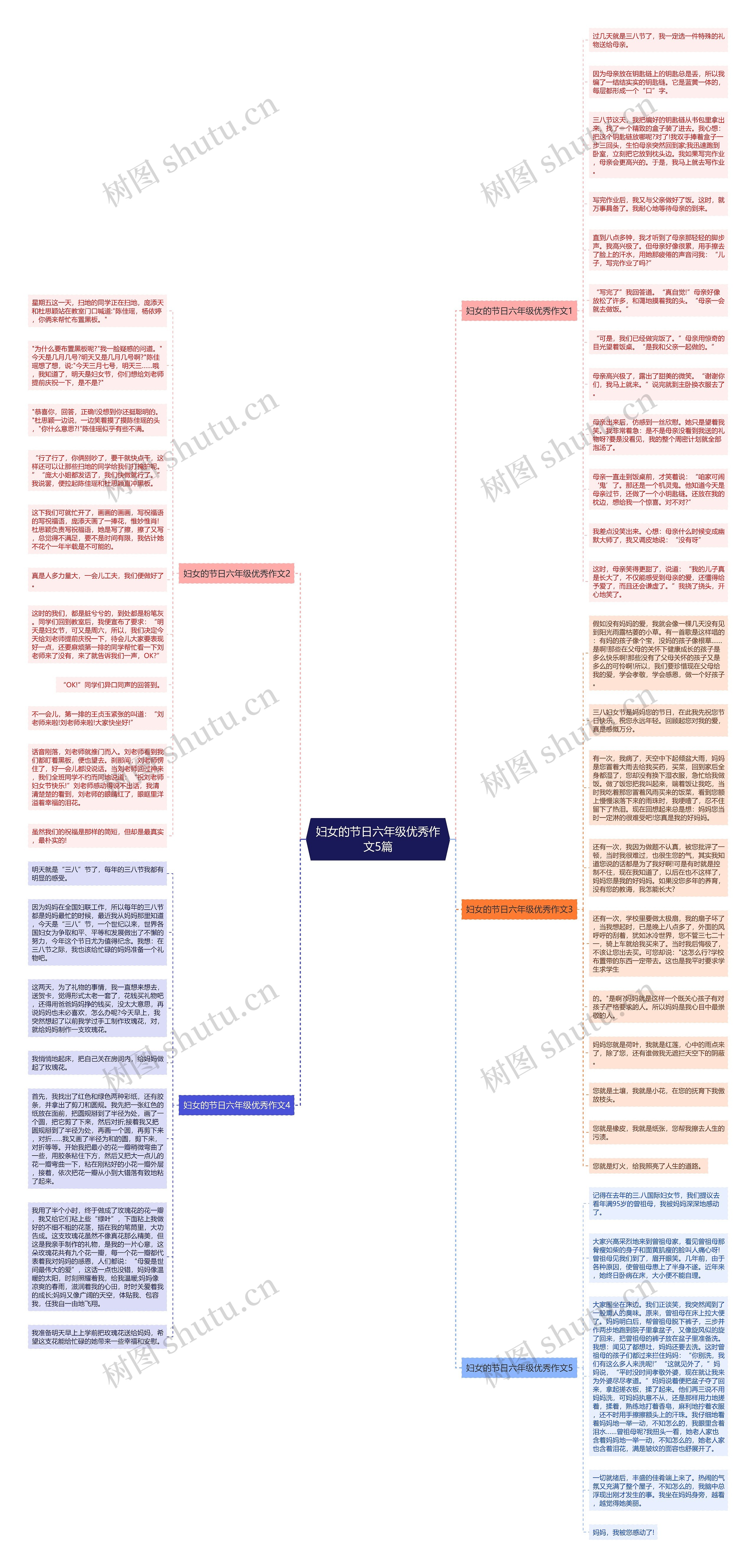 妇女的节日六年级优秀作文5篇思维导图
