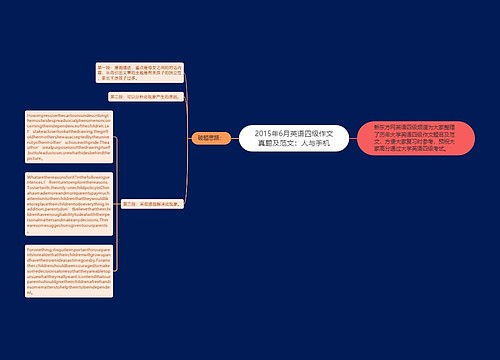 2015年6月英语四级作文真题及范文：人与手机